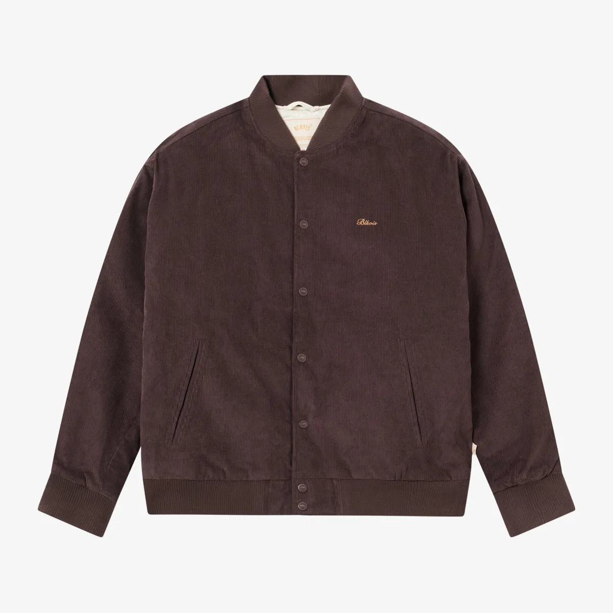 BLKVIS SCRIPT CORDUROY VARSITY JACKET - RAISIN sold by BLKVIS