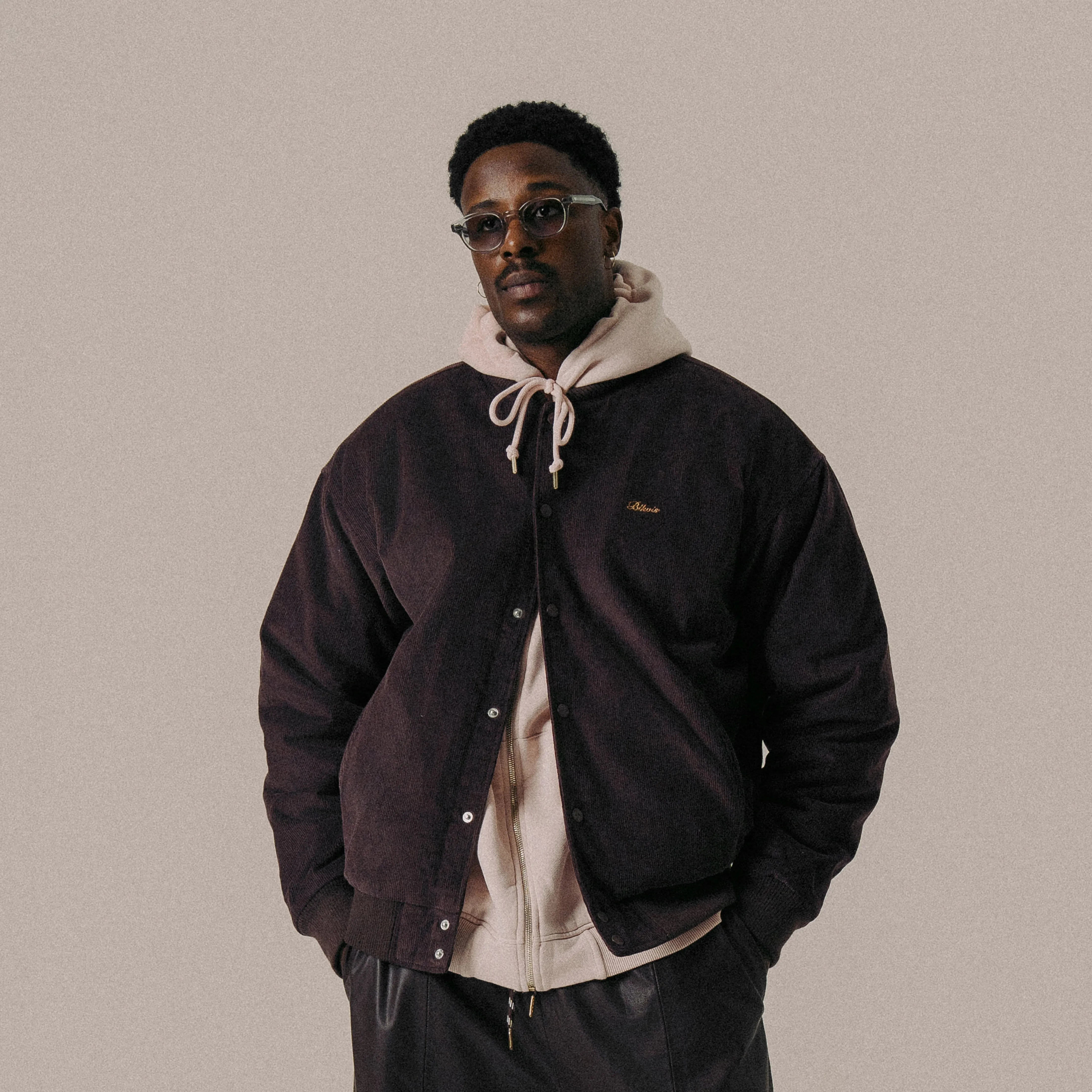 BLKVIS SCRIPT CORDUROY VARSITY JACKET - RAISIN sold by BLKVIS product image thumbnail 2