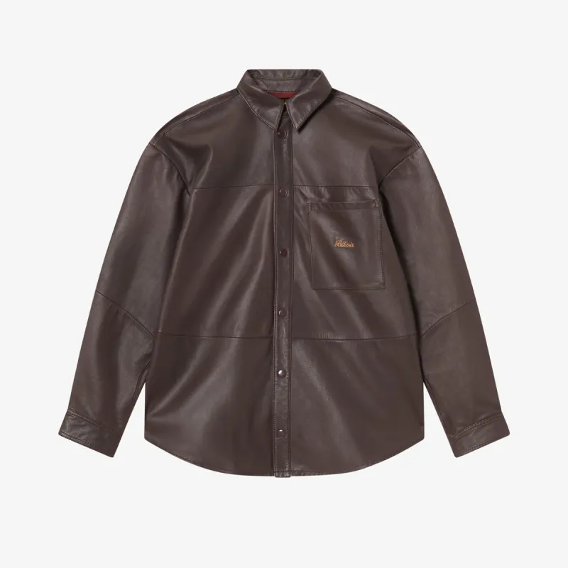 BLKVIS SCRIPT LEATHER SHIRT - RAISIN made by BLKVIS