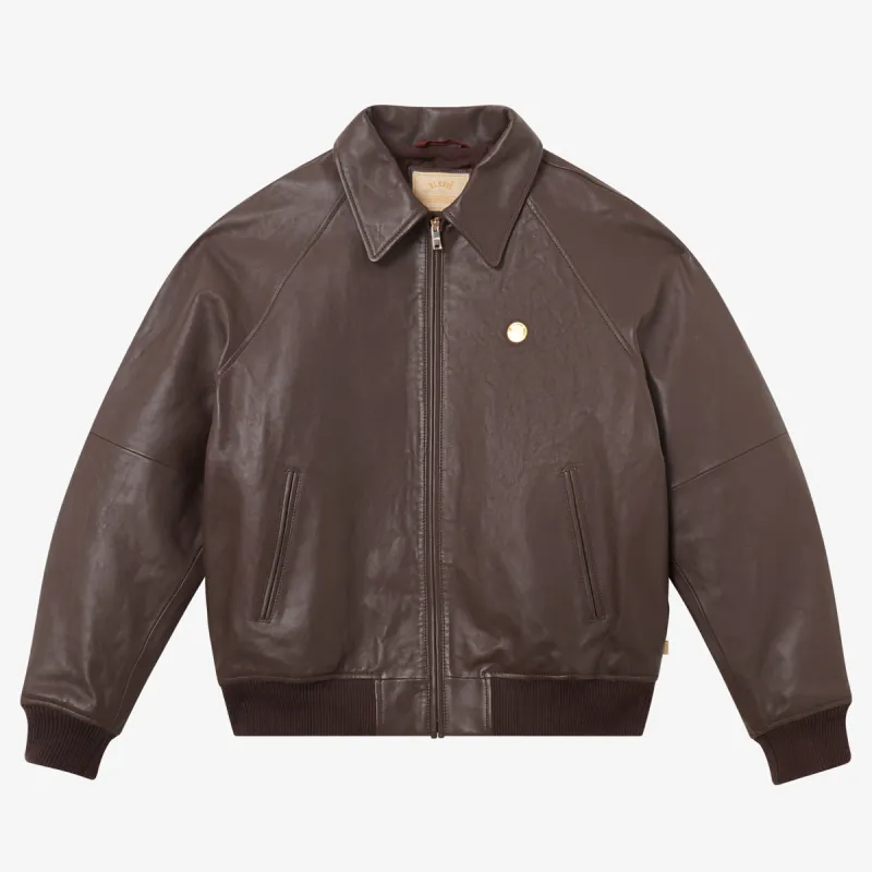 BLKVIS FULL LEATHER VARSITY JACKET - RAISIN sold by BLKVIS