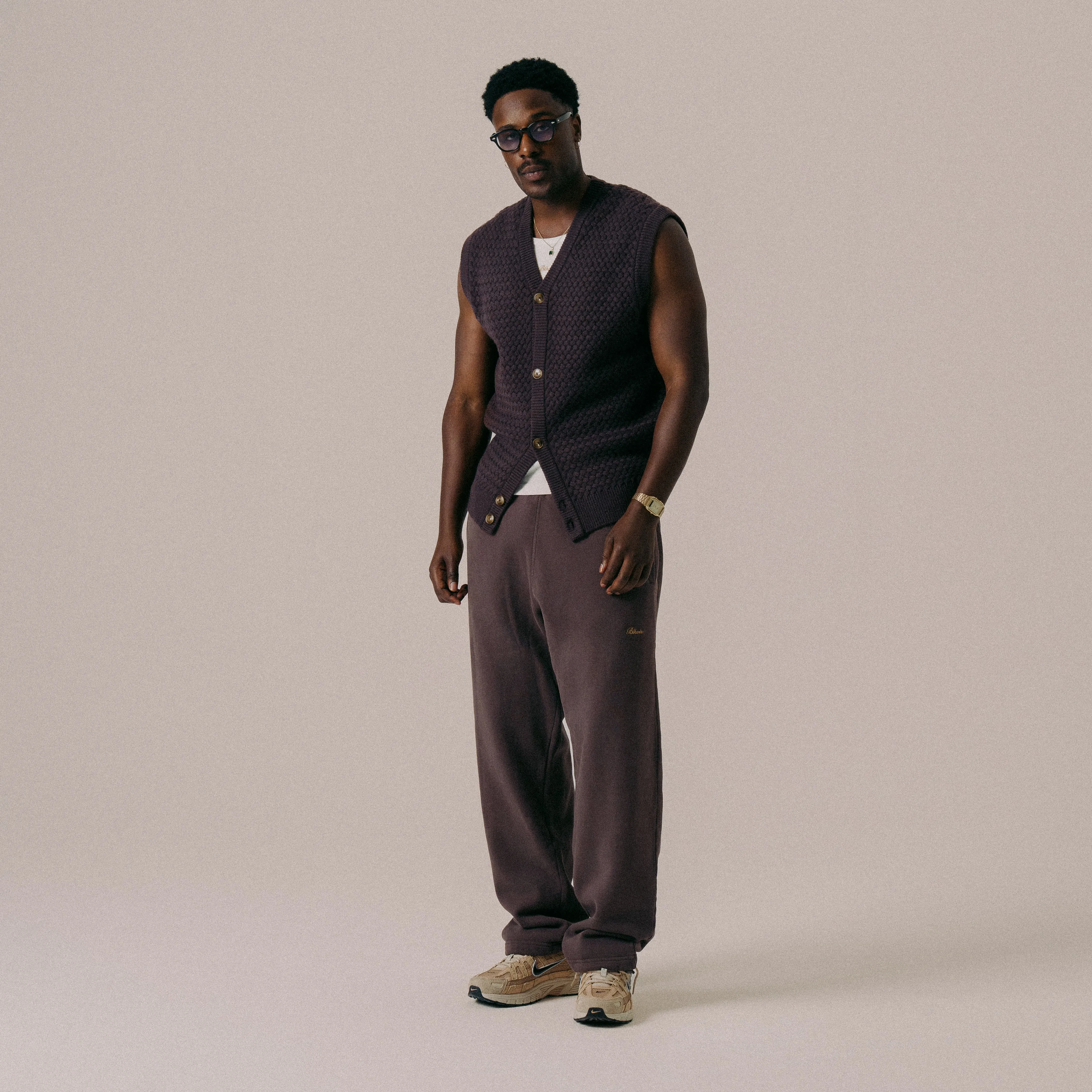 BLKVIS SCRIPT CABLE KNIT VEST - RAISIN sold by BLKVIS product image thumbnail 4