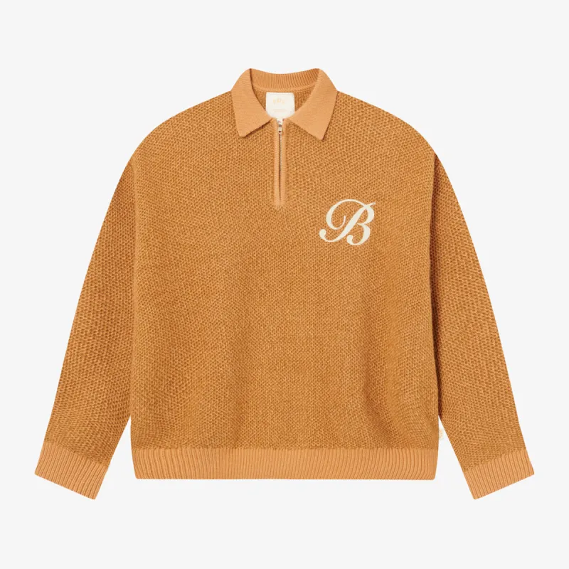 BLKVIS 2TONE STRUCTURE POLO KNIT SWEATER - TAFFY sold by BLKVIS