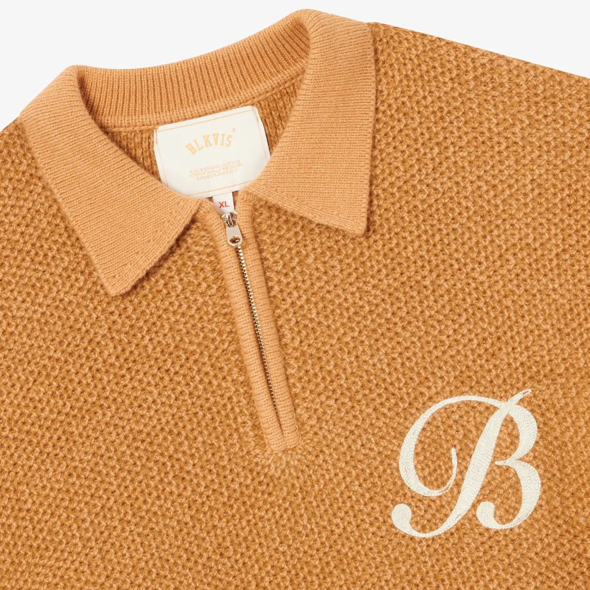 BLKVIS 2TONE STRUCTURE POLO KNIT SWEATER - TAFFY sold by BLKVIS product image thumbnail 4