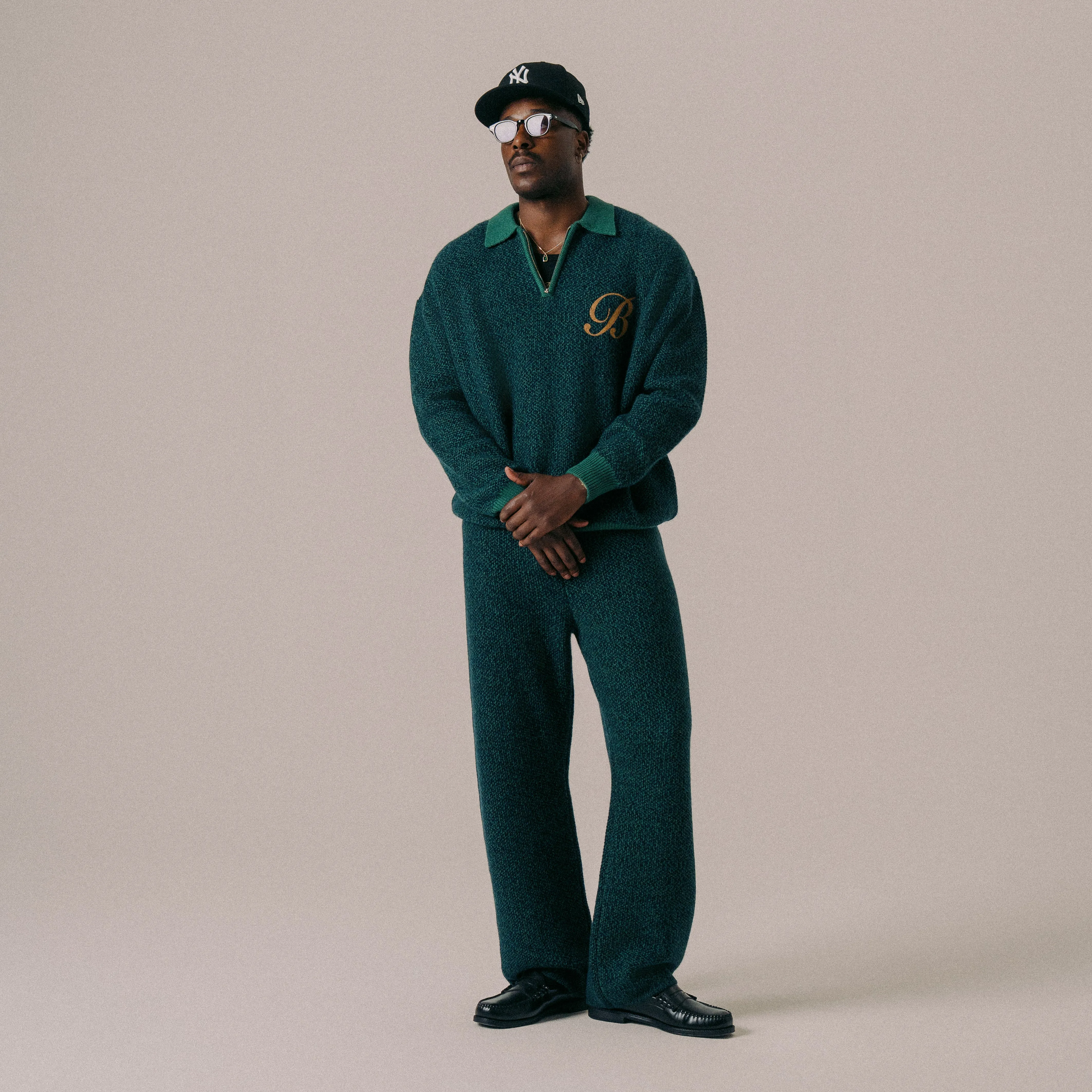 BLKVIS 2TONE STRUCTURE POLO KNIT SWEATER - HUNTER GREEN sold by BLKVIS product image thumbnail 4