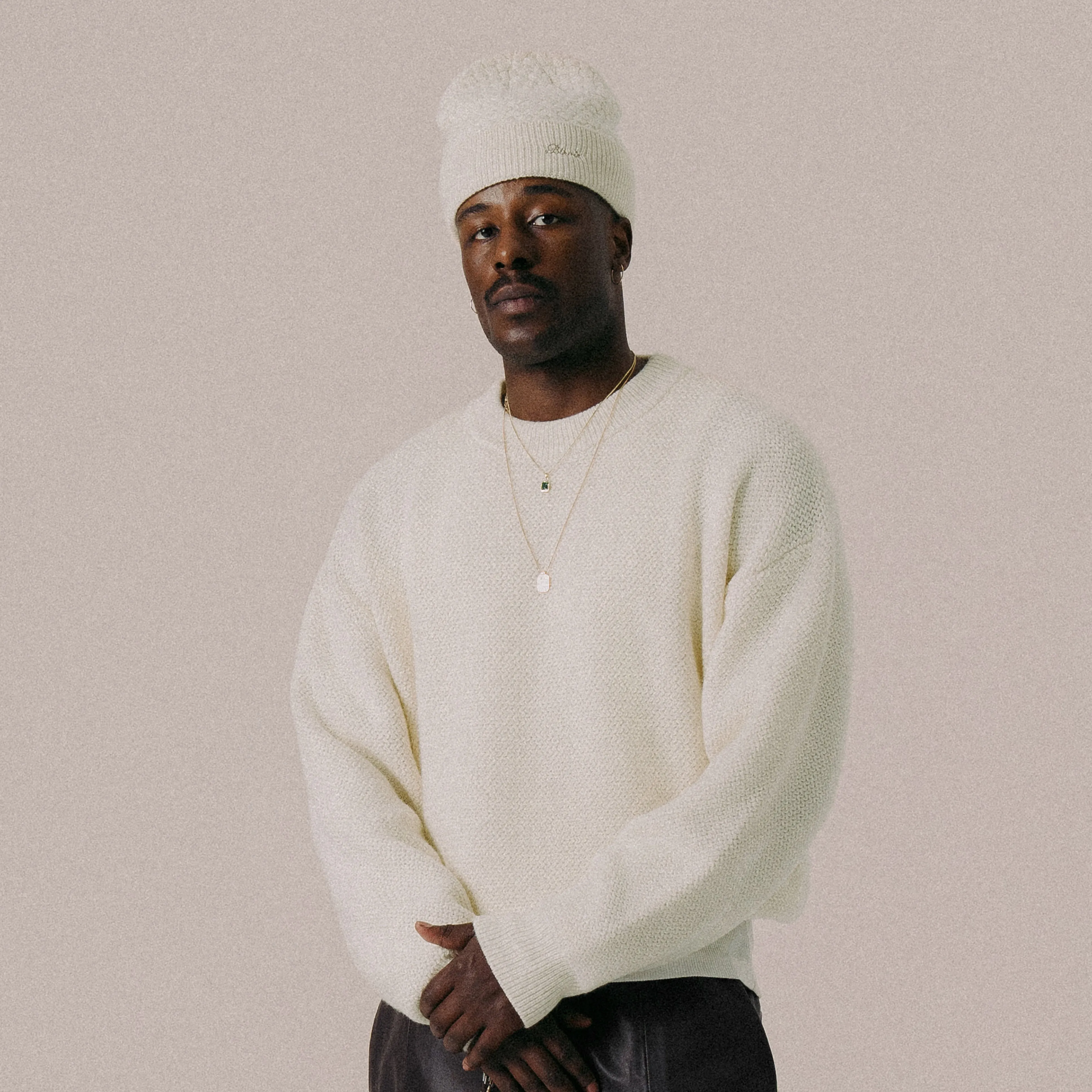BLKVIS SCRIPT HEAVY KNIT SWEATER - ANTIQUE WHITE sold by BLKVIS product image thumbnail 2