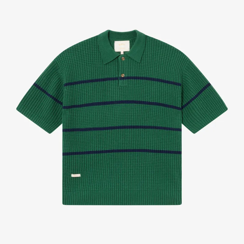 BLKVIS WAFFLE KNIT POLO - HUNTER GREEN made by BLKVIS