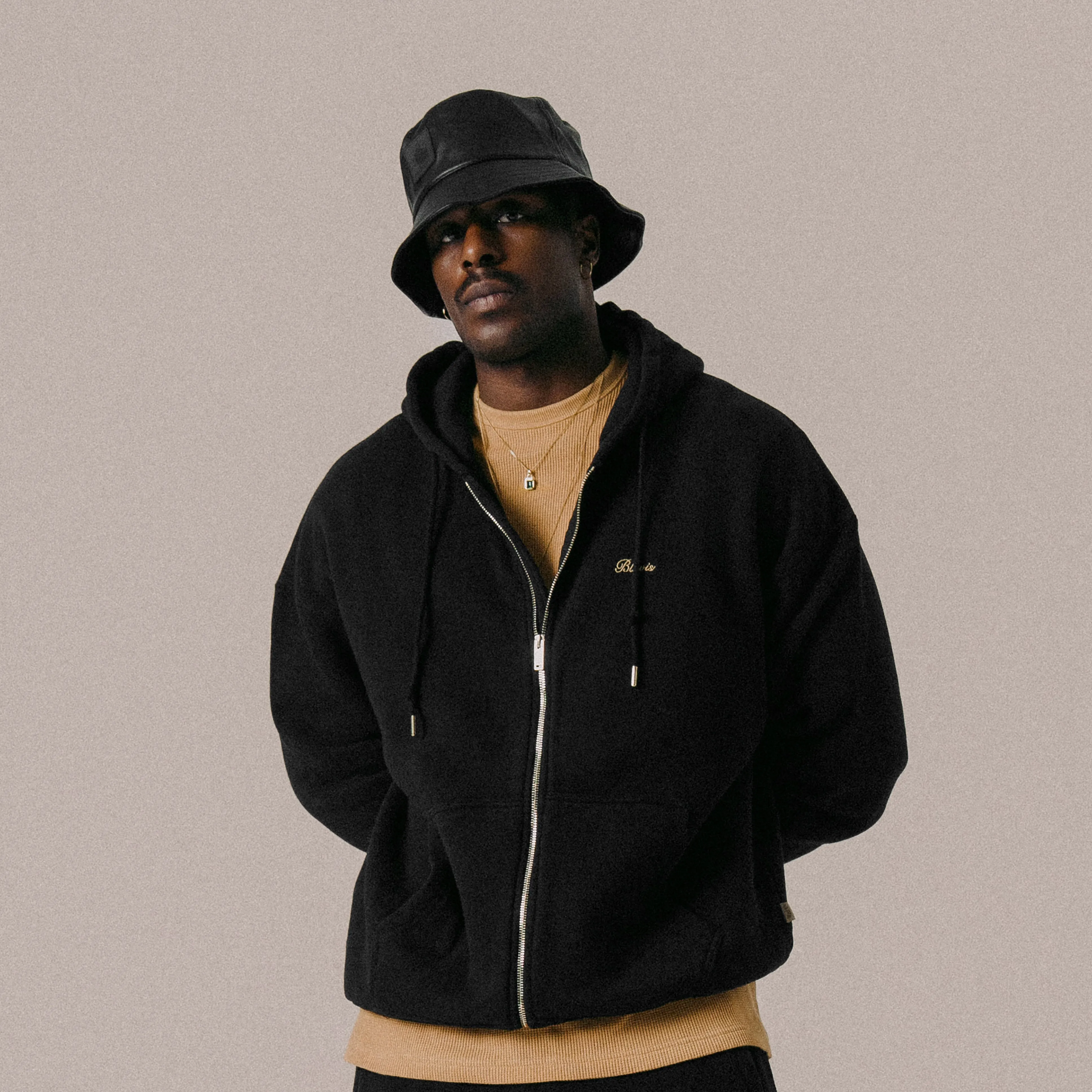 BLKVIS SCRIPT ZIP-HOODY - BLACK sold by BLKVIS product image thumbnail 2