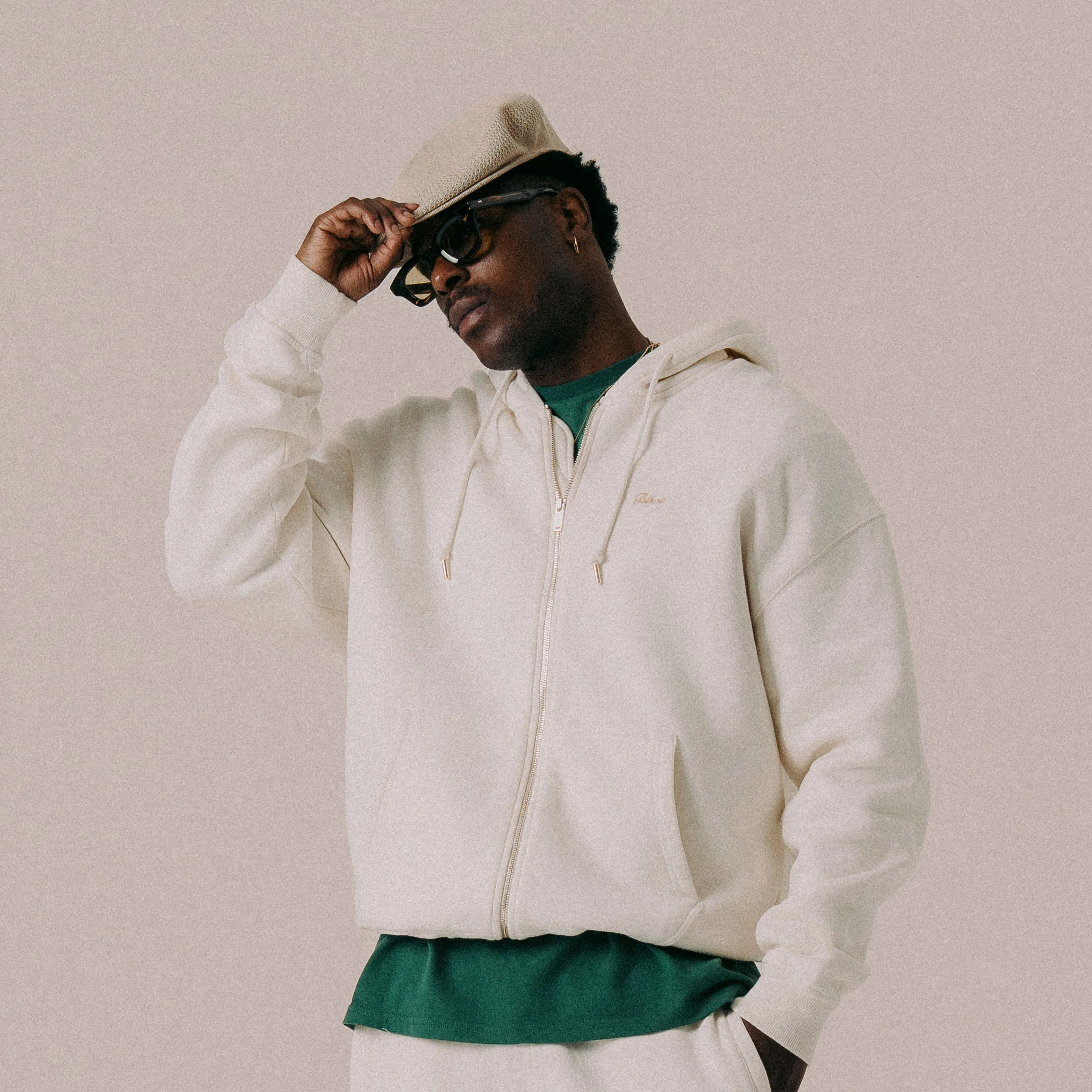 BLKVIS SCRIPT ZIP-HOODY - ANTIQUE WHITE sold by BLKVIS product image thumbnail 2