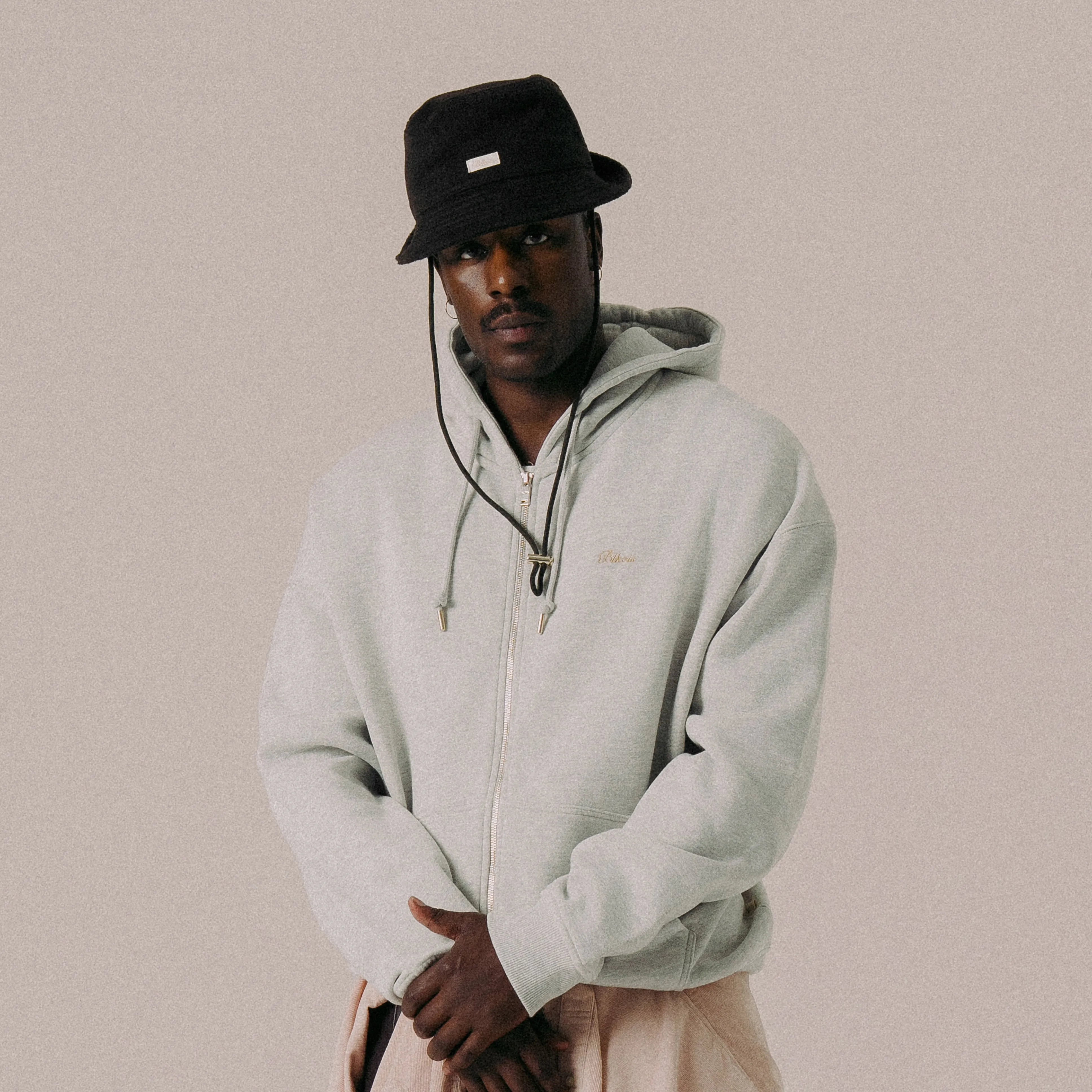 BLKVIS SCRIPT ZIP-HOODY - LIGHT GREY HEATHER sold by BLKVIS product image thumbnail 2