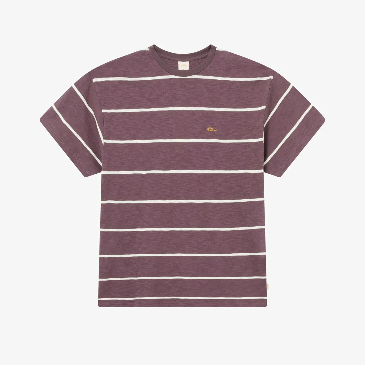 BLKVIS SCRIPT STRIPED SLUB TEE - RAISIN sold by BLKVIS