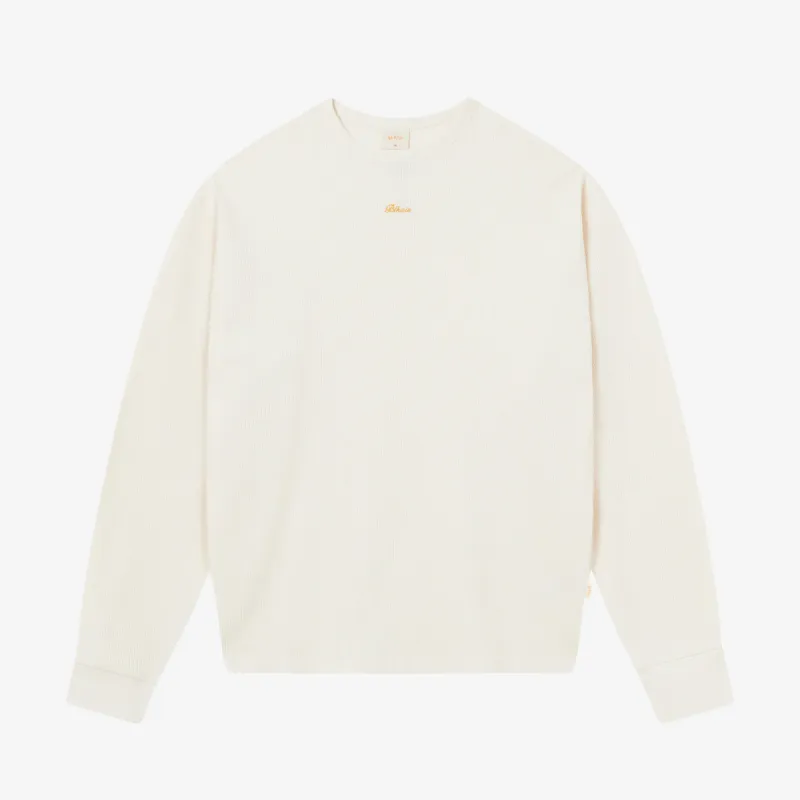 BLKVIS SCRIPT WAFFLE LONGSLEEVE - ANTIQUE WHITE sold by BLKVIS