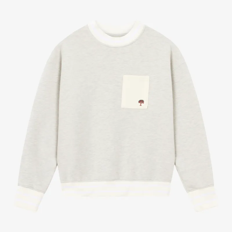 BLKVIS SOURCE POCKET CREWNECK - LIGHT GREY HEATHER sold by BLKVIS
