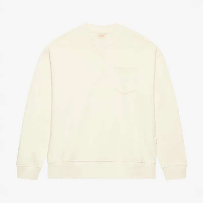 BLKVIS LOGO POCKET CREWNECK - ANTIQUE WHITE sold by BLKVIS