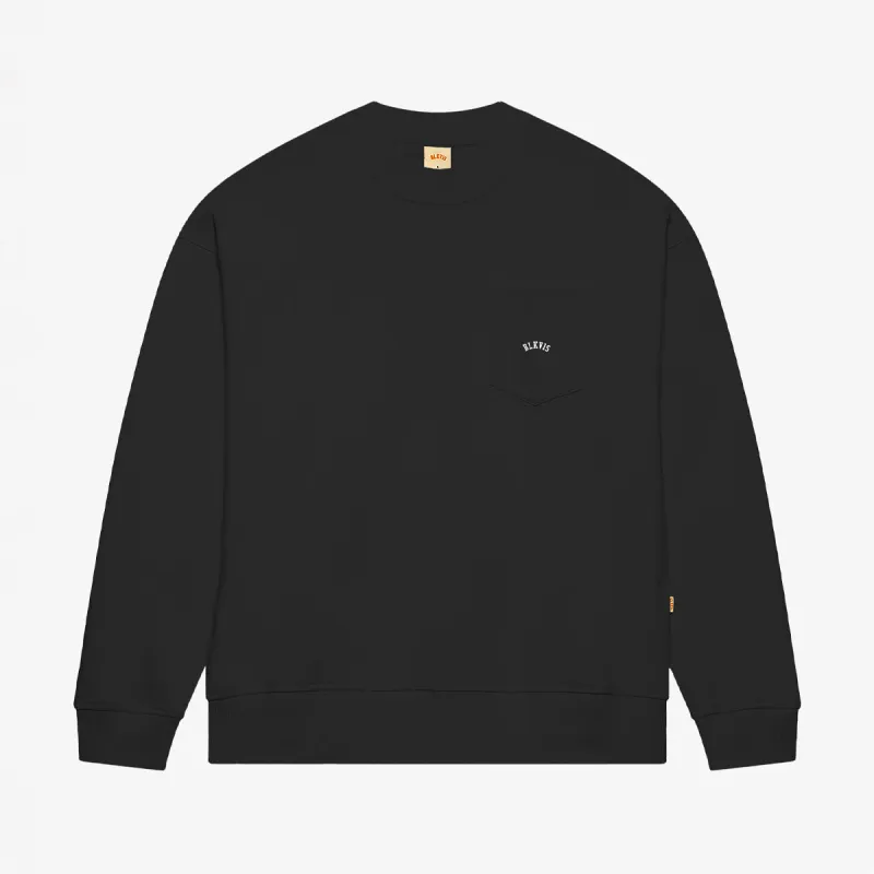 BLKVIS LOGO POCKET CREWNECK - BLACK sold by BLKVIS