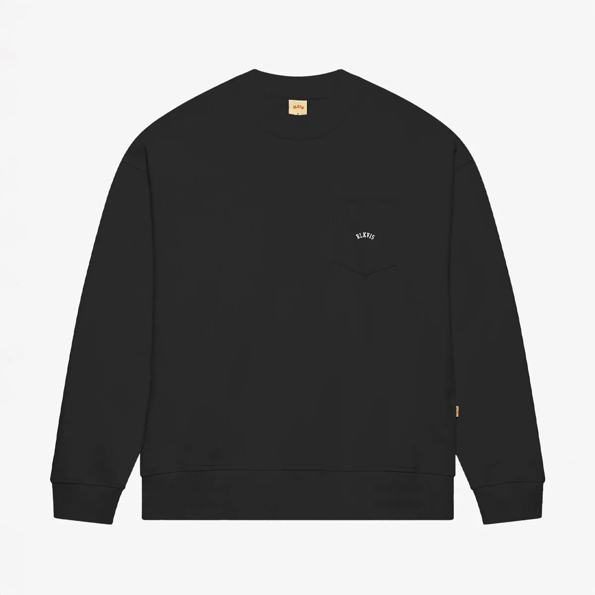 BLKVIS LOGO POCKET CREWNECK - BLACK sold by BLKVIS