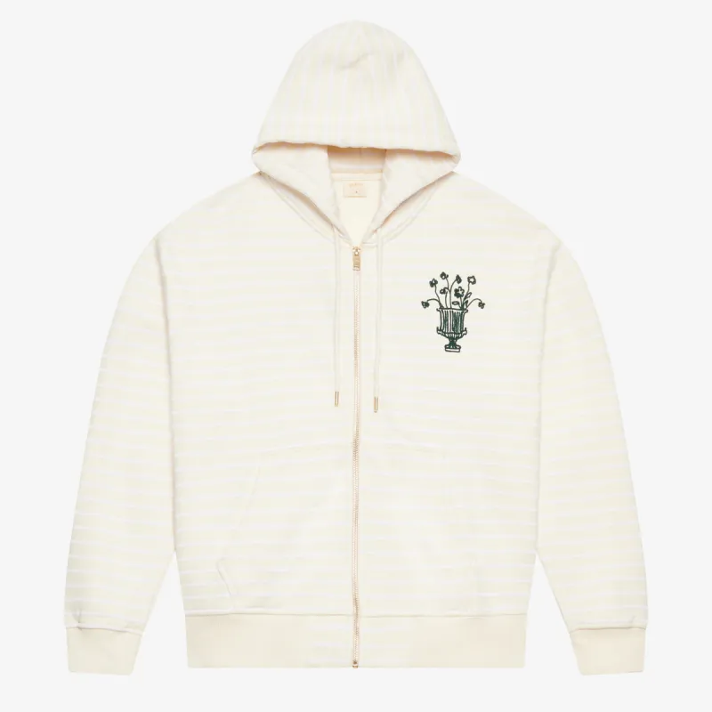 BLKVIS VASO STRIPED ZIP HOODY - ANTIQUE WHITE made by BLKVIS