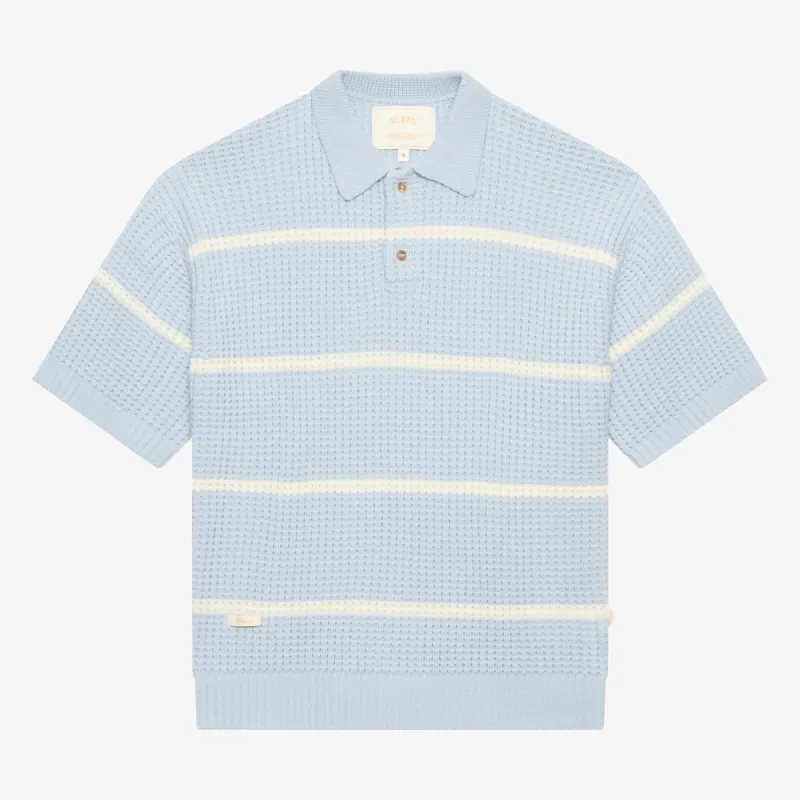 BLKVIS WAFFLE KNIT POLO - SKYWAY made by BLKVIS