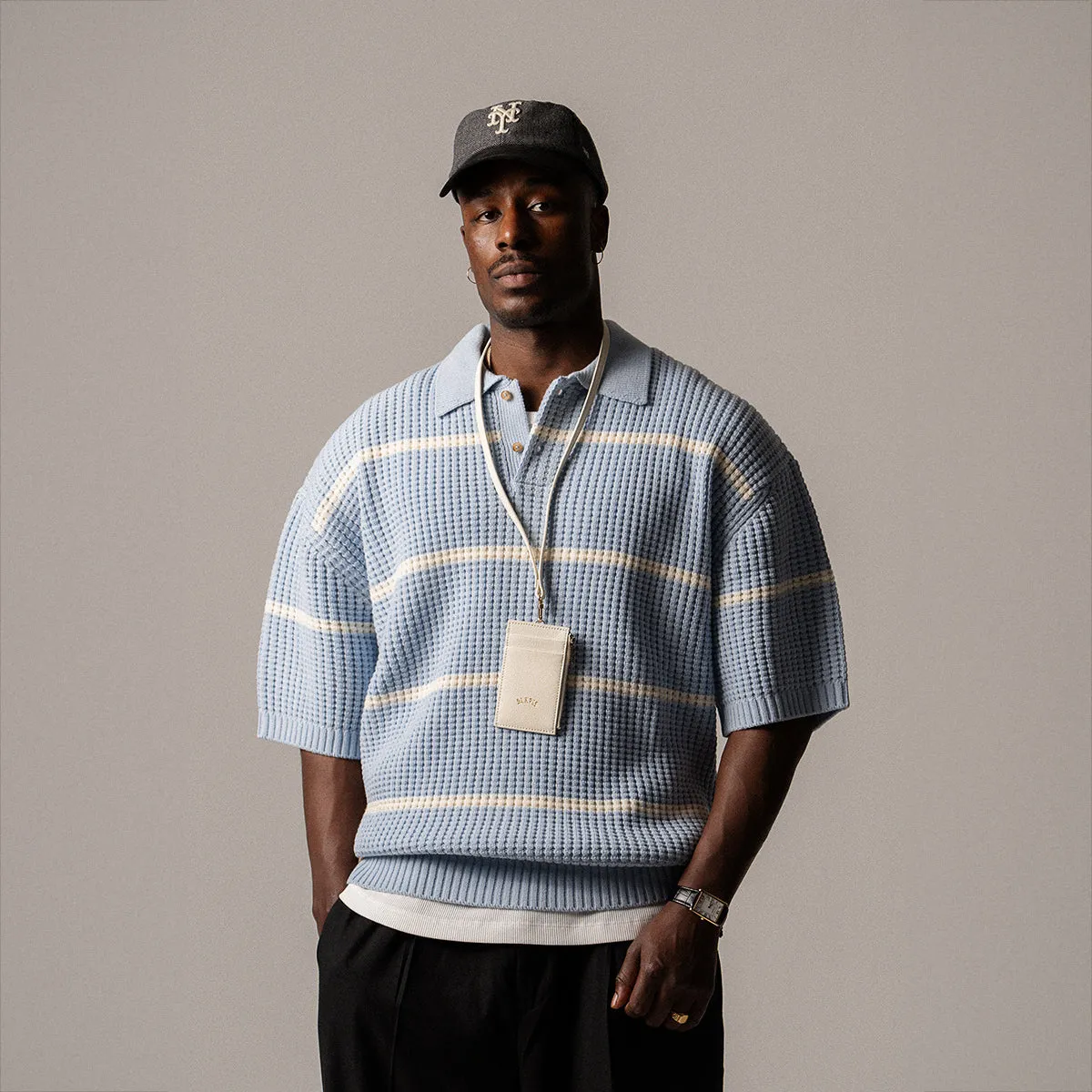 BLKVIS WAFFLE KNIT POLO - SKYWAY sold by BLKVIS product image thumbnail 2