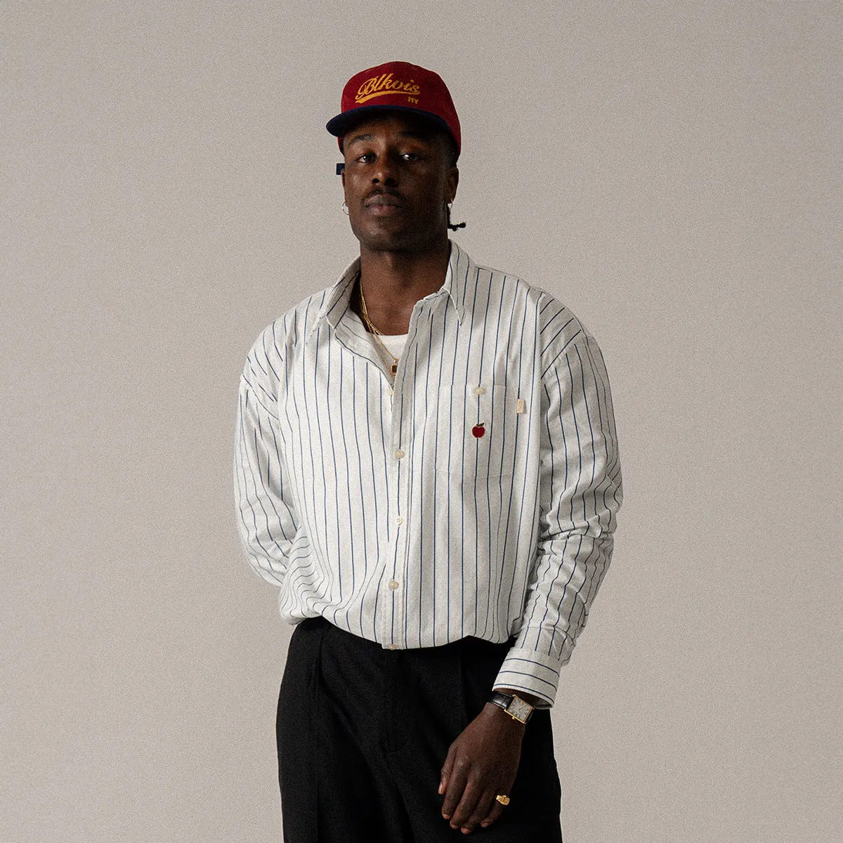 BLKVIS APPLE STRIPED SHIRT - BLACK sold by BLKVIS product image thumbnail 2