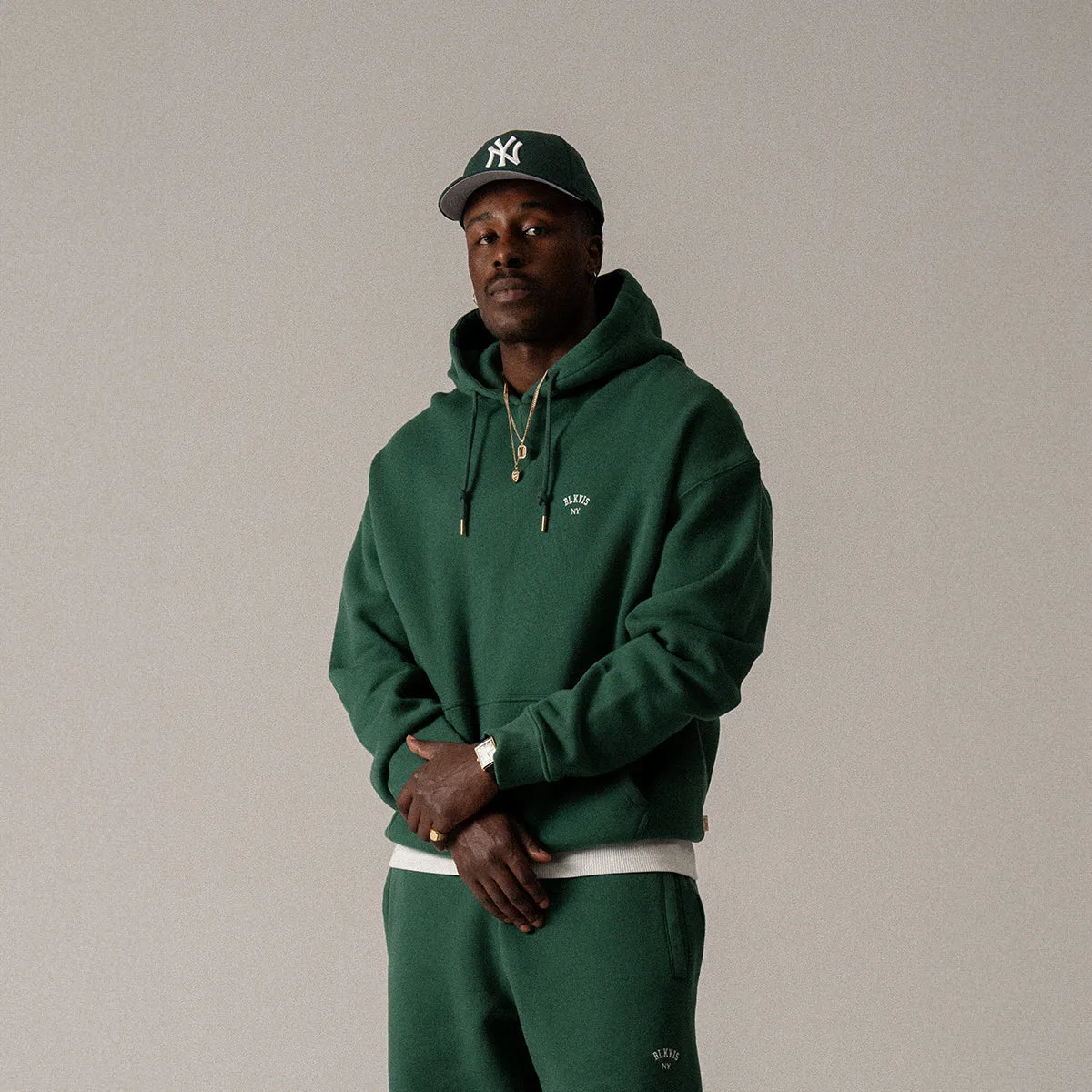 BLKVIS LOGO NY HOODY - HUNTER GREEN sold by BLKVIS product image thumbnail 2
