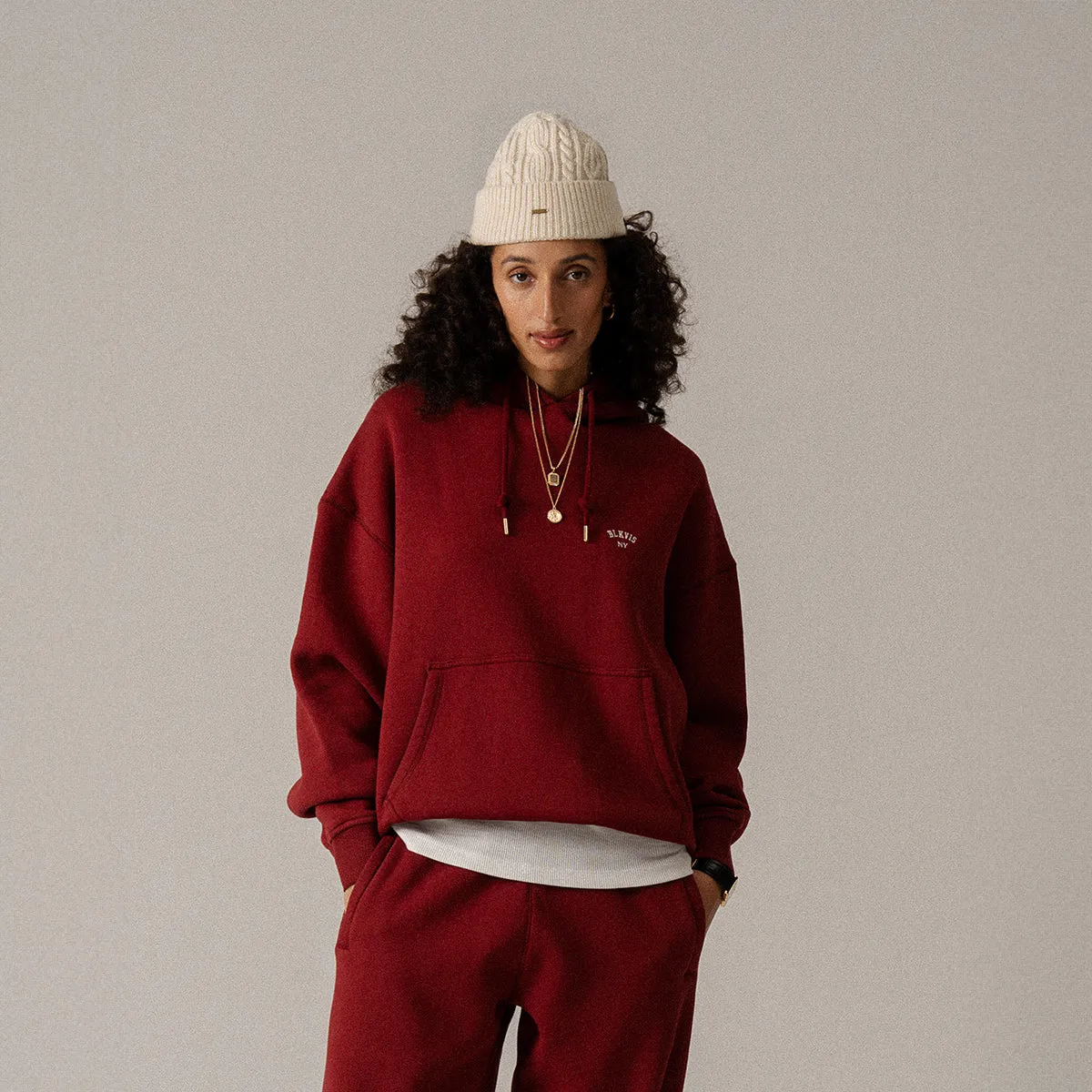 BLKVIS LOGO NY HOODY - MERLOT sold by BLKVIS product image thumbnail 3