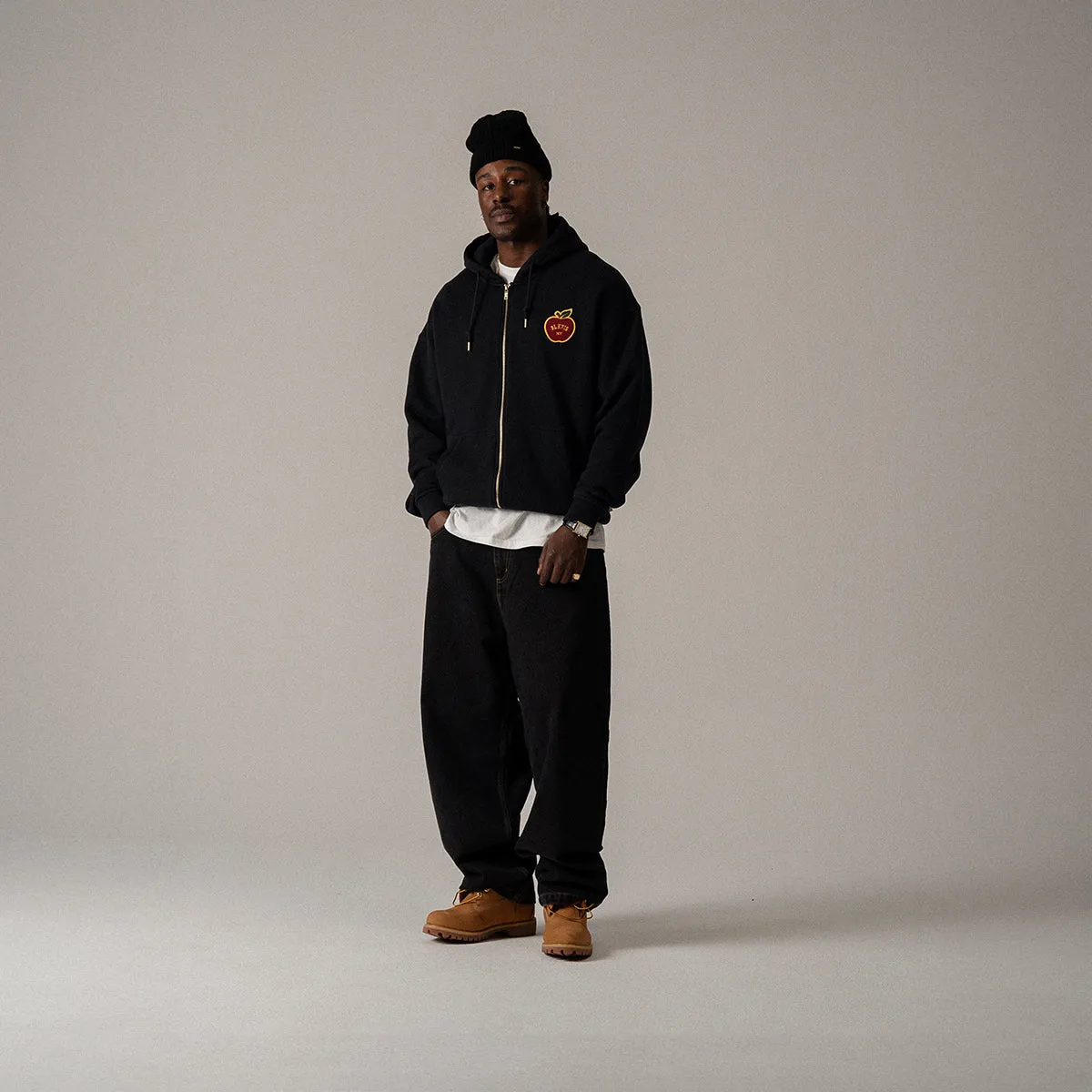 BLKVIS APPLE ZIP HOODY - BLACK sold by BLKVIS product image thumbnail 3