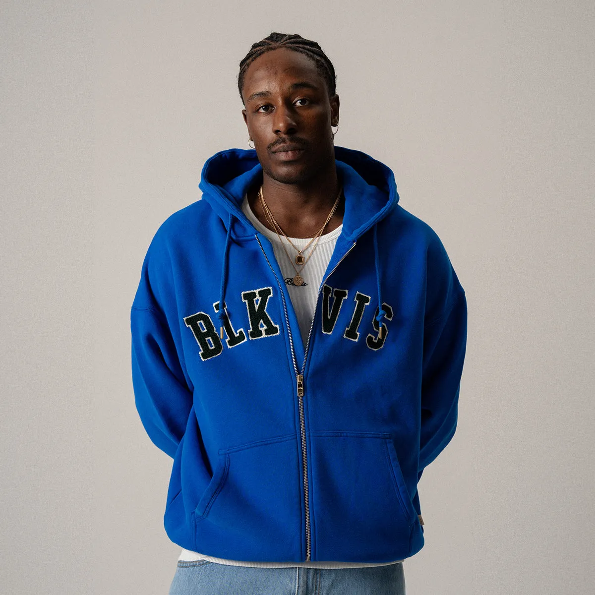 BLKVIS LOGO ZIP HOODIE - BLUE LOILITE sold by BLKVIS product image thumbnail 2