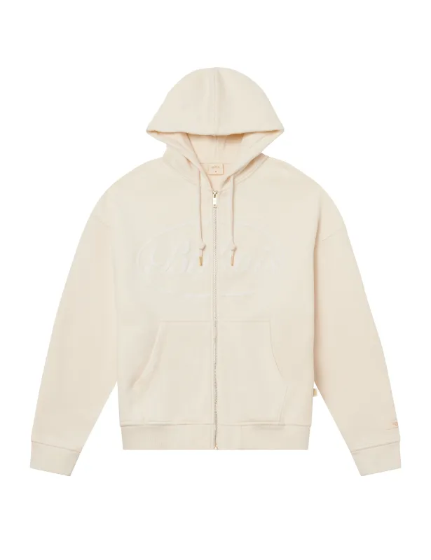 BLKVIS BIG SCRIPT ZIP HOODIE - ANTIQUE WHITE made by BLKVIS