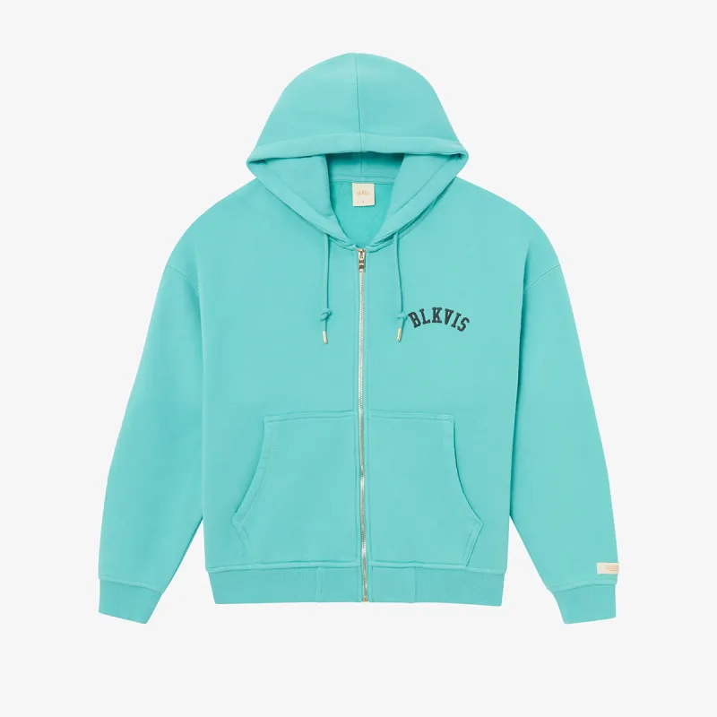 LOGO ZIP HOODY - BLUE TURQUOISE made by BLKVIS