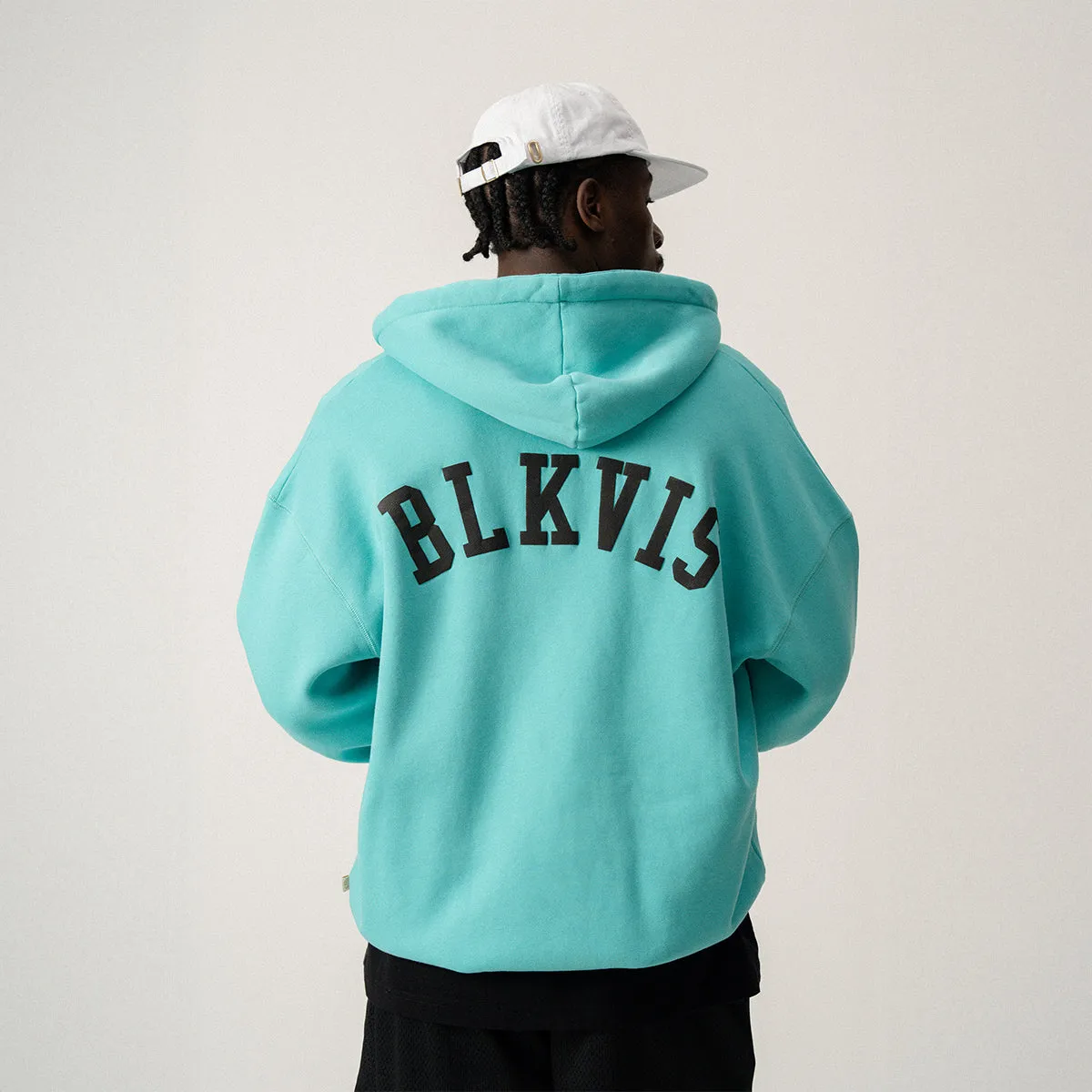 LOGO ZIP HOODY - BLUE TURQUOISE sold by BLKVIS product image thumbnail 5