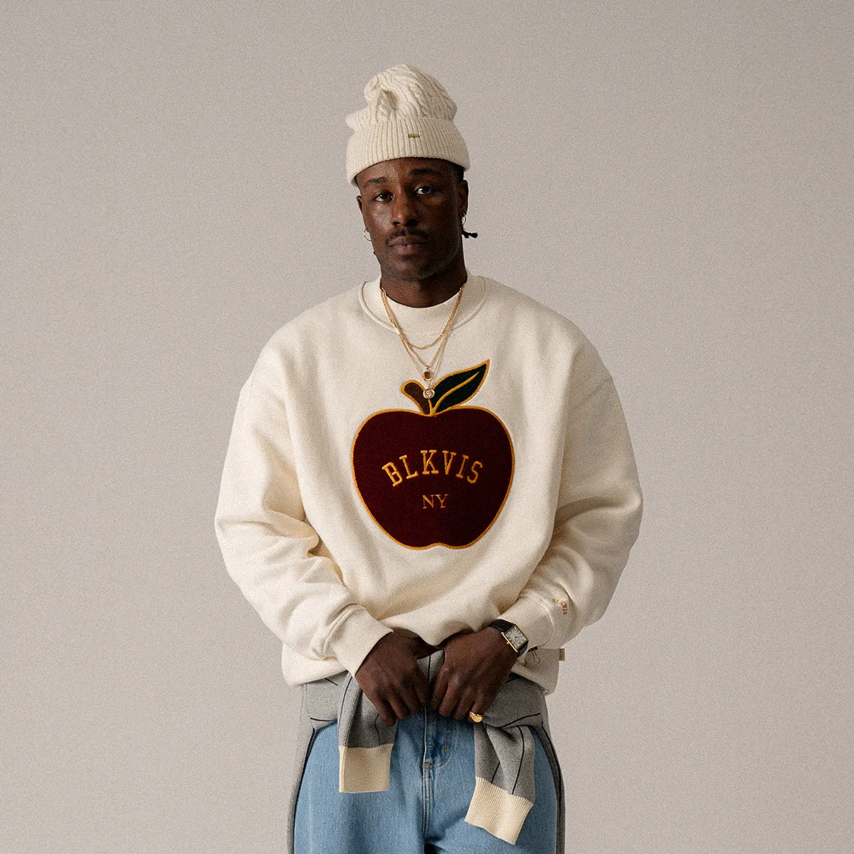 BLKVIS APPLE CREWNECK - ANTIQUE WHITE sold by BLKVIS product image thumbnail 2
