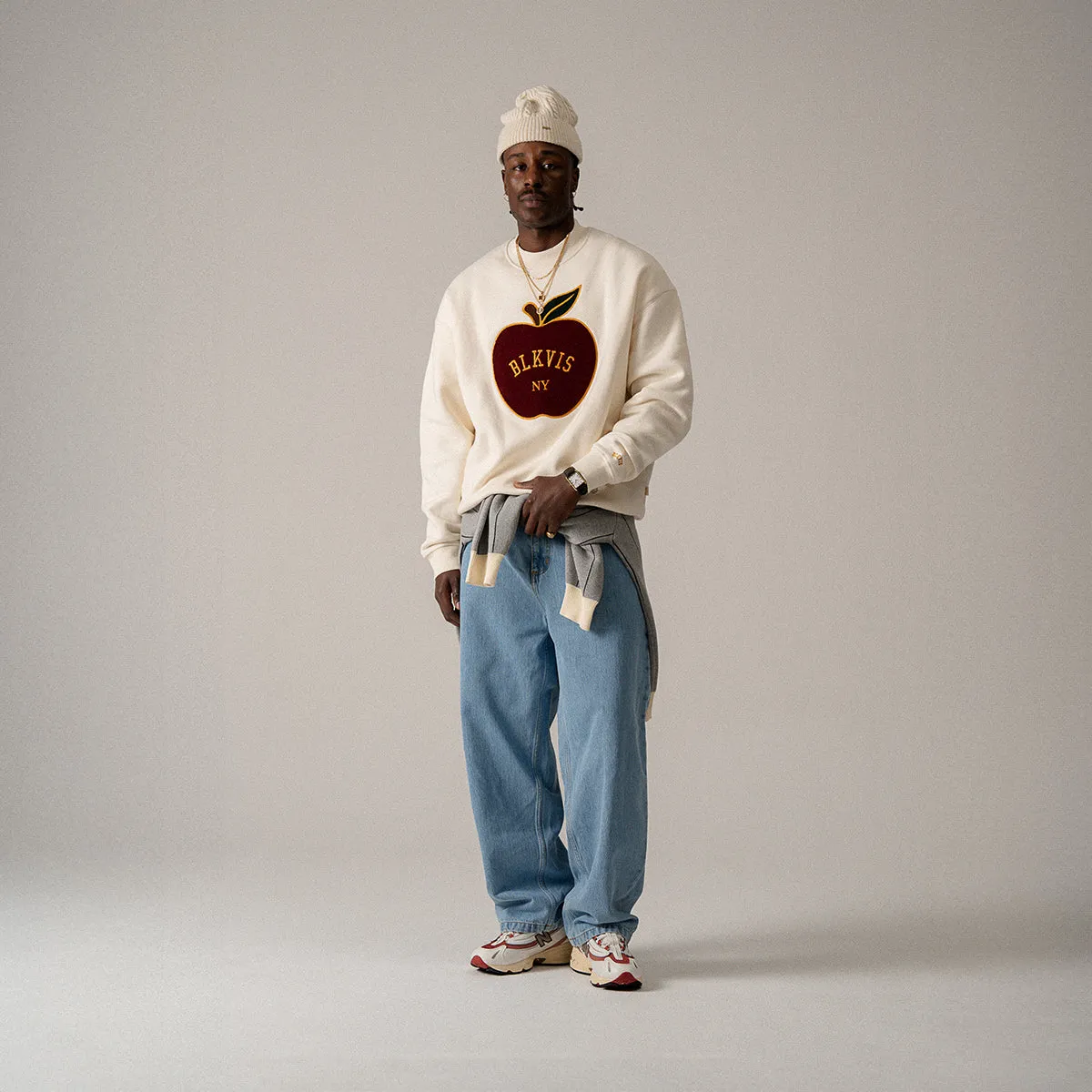 BLKVIS APPLE CREWNECK - ANTIQUE WHITE sold by BLKVIS product image thumbnail 3