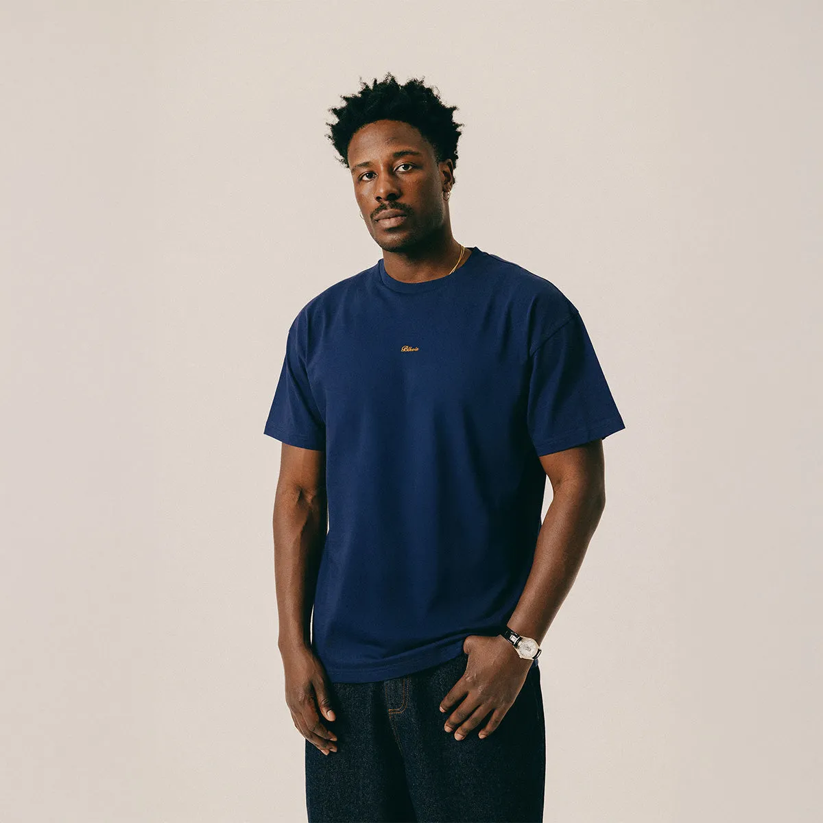 SCRIPT TEE - PEACOAT sold by BLKVIS product image thumbnail 3