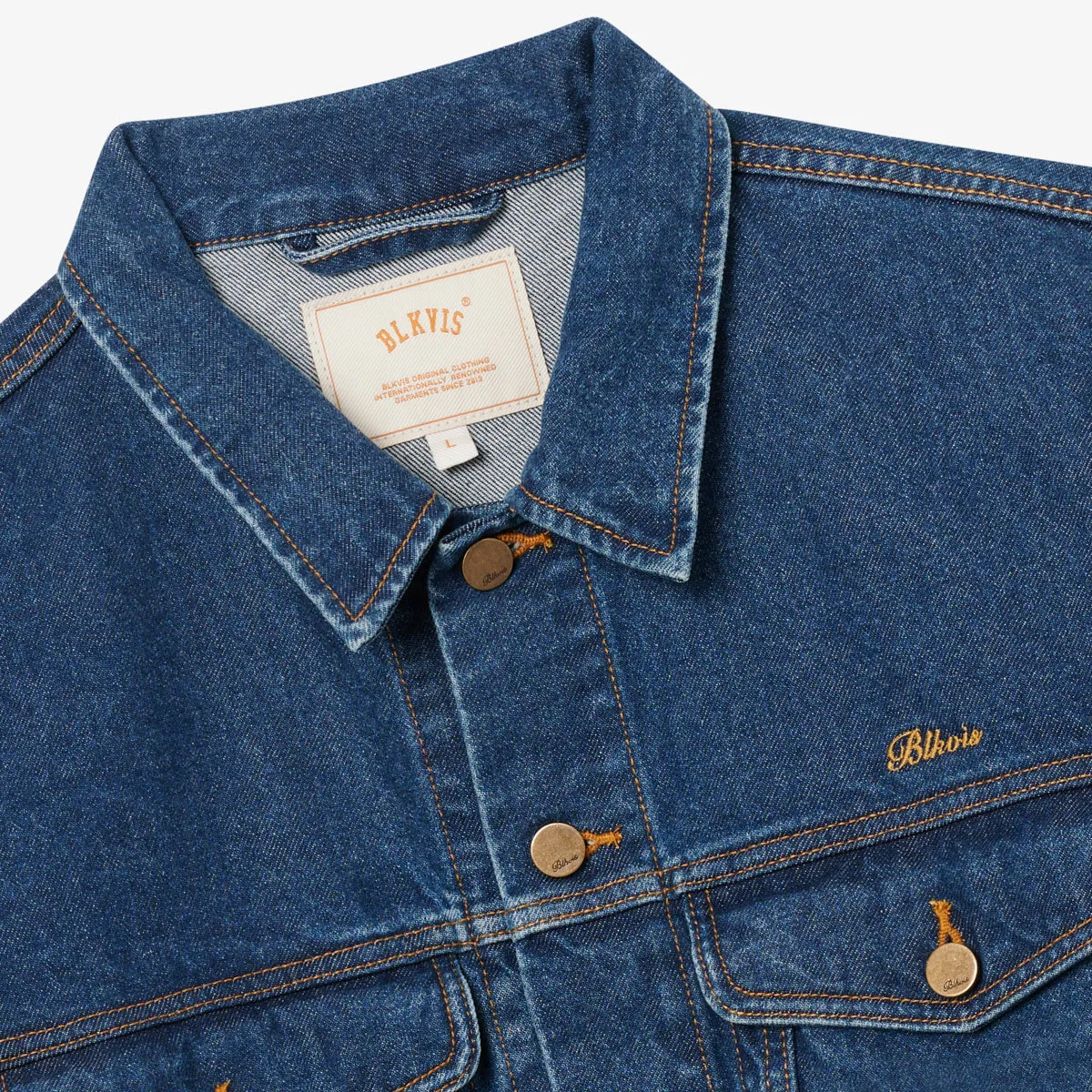 SCRIPT DENIM JACKET - MID BLUE sold by BLKVIS product image thumbnail 5