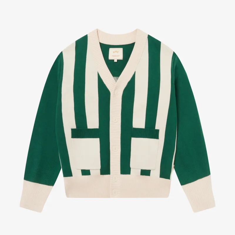 STRIPED CARDIGAN - HUNTER GREEN made by BLKVIS