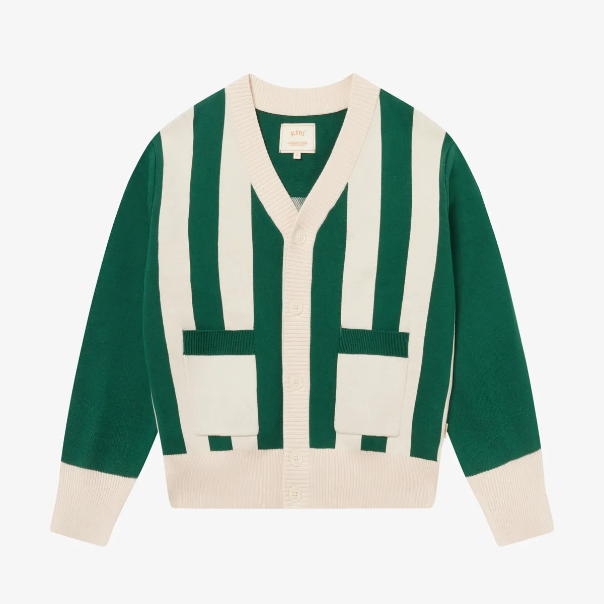 STRIPED CARDIGAN - HUNTER GREEN sold by BLKVIS
