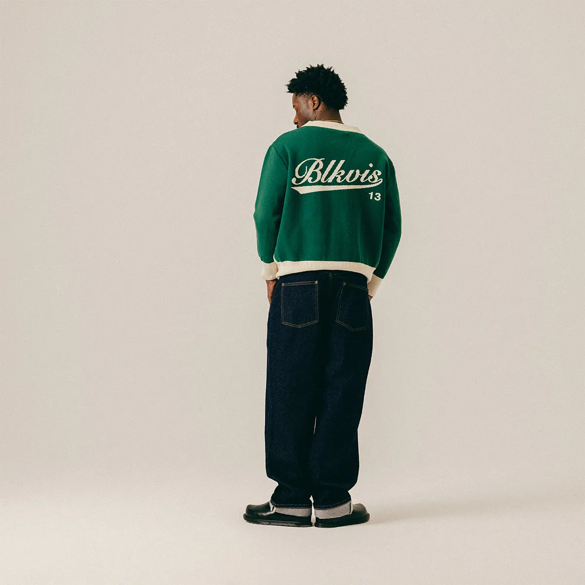 STRIPED CARDIGAN - HUNTER GREEN sold by BLKVIS product image thumbnail 4