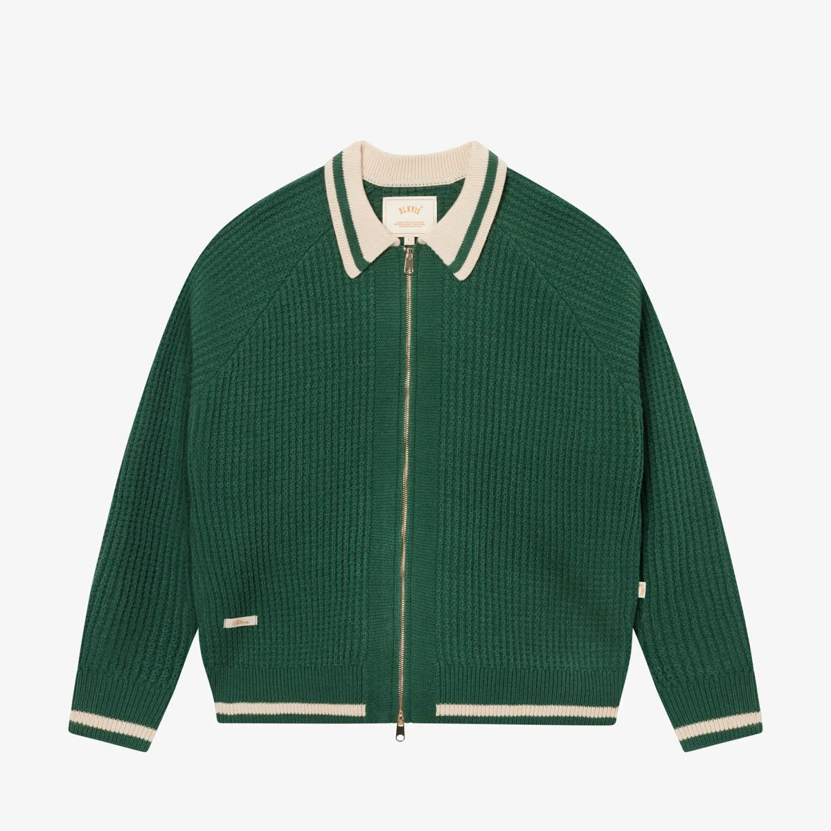 FULL ZIP CARDIGAN - HUNTER GREEN sold by BLKVIS