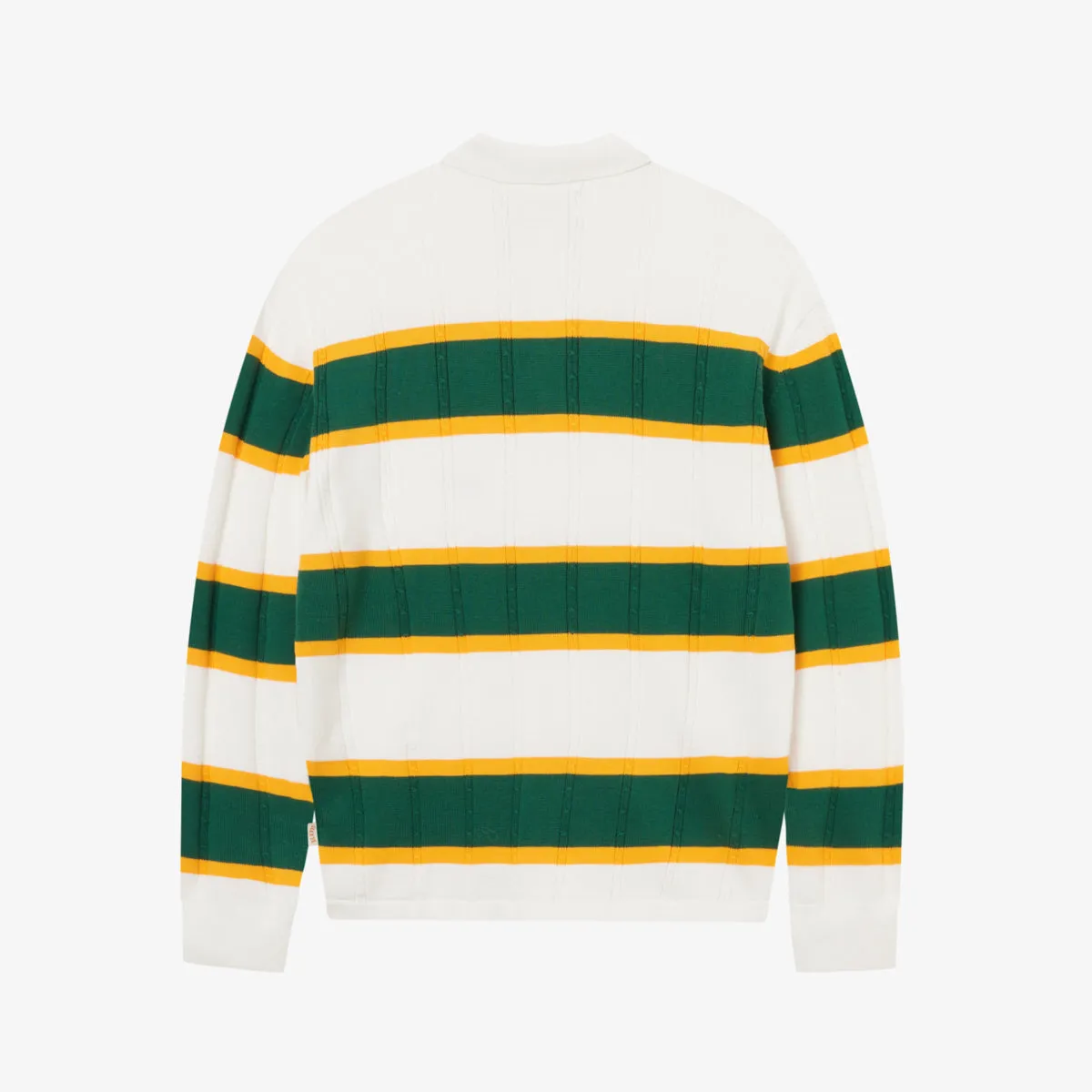 CABLE KNIT LONGSLEEVE POLO - WHITE sold by BLKVIS product image thumbnail 4