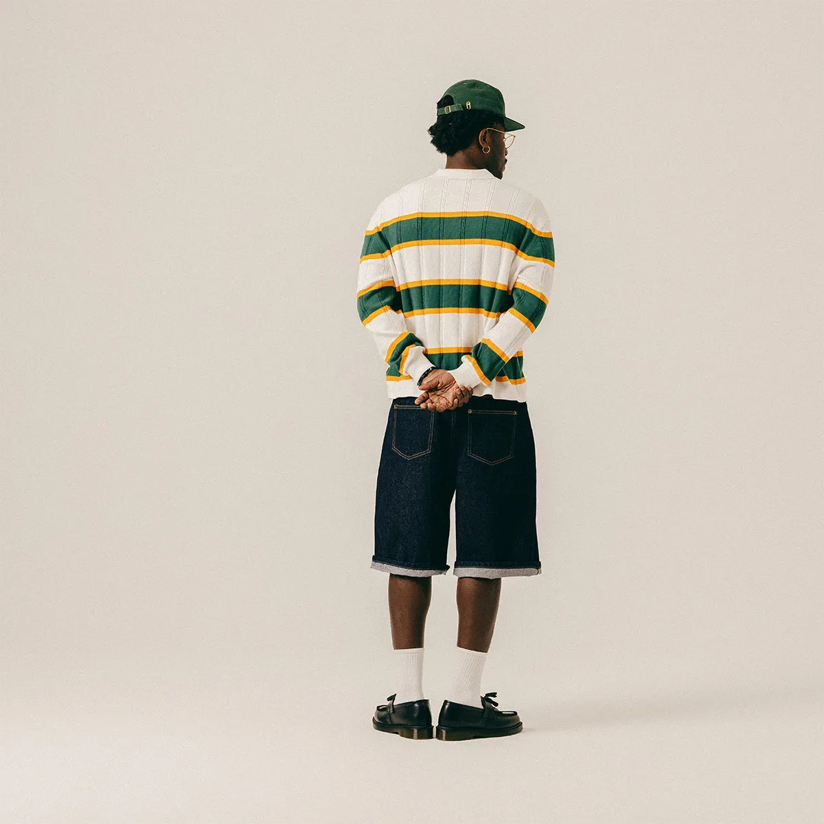 CABLE KNIT LONGSLEEVE POLO - WHITE sold by BLKVIS product image thumbnail 5
