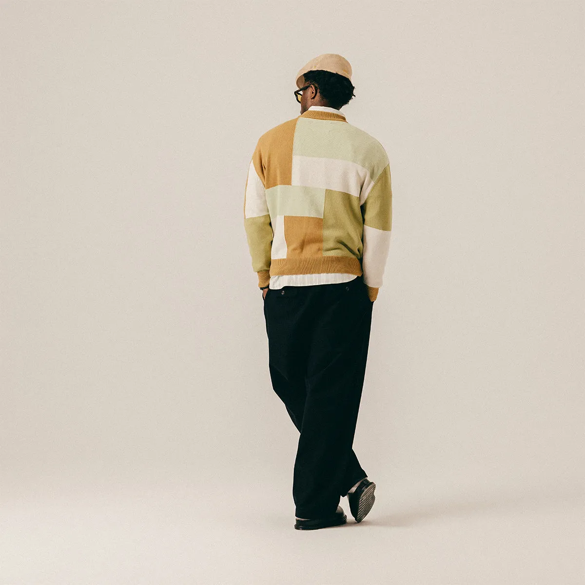 PATCHWORK KNITTED CREWNECK - LAUREL GREEN sold by BLKVIS product image thumbnail 5