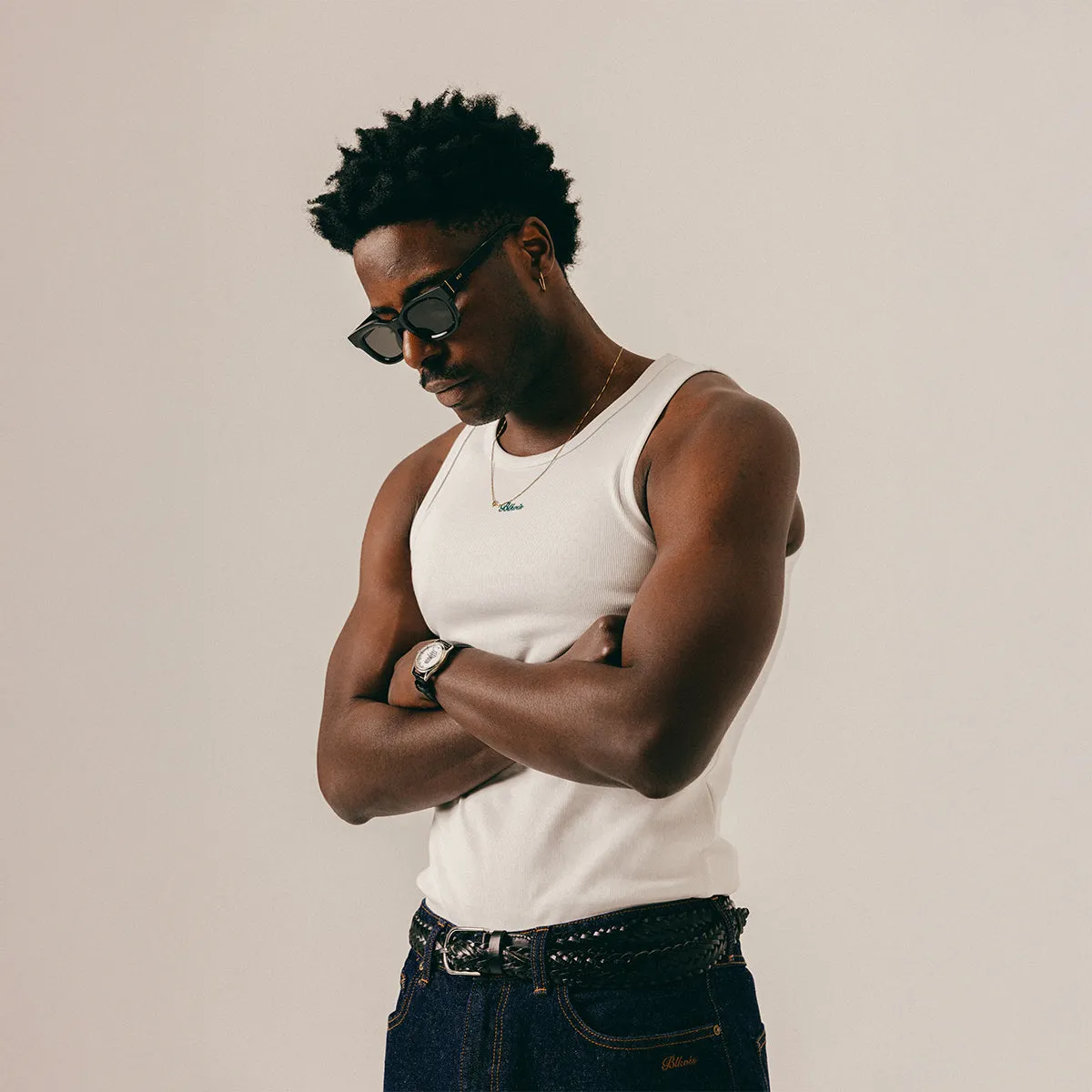 SCRIPT TANK TOP - WHITE sold by BLKVIS product image thumbnail 3
