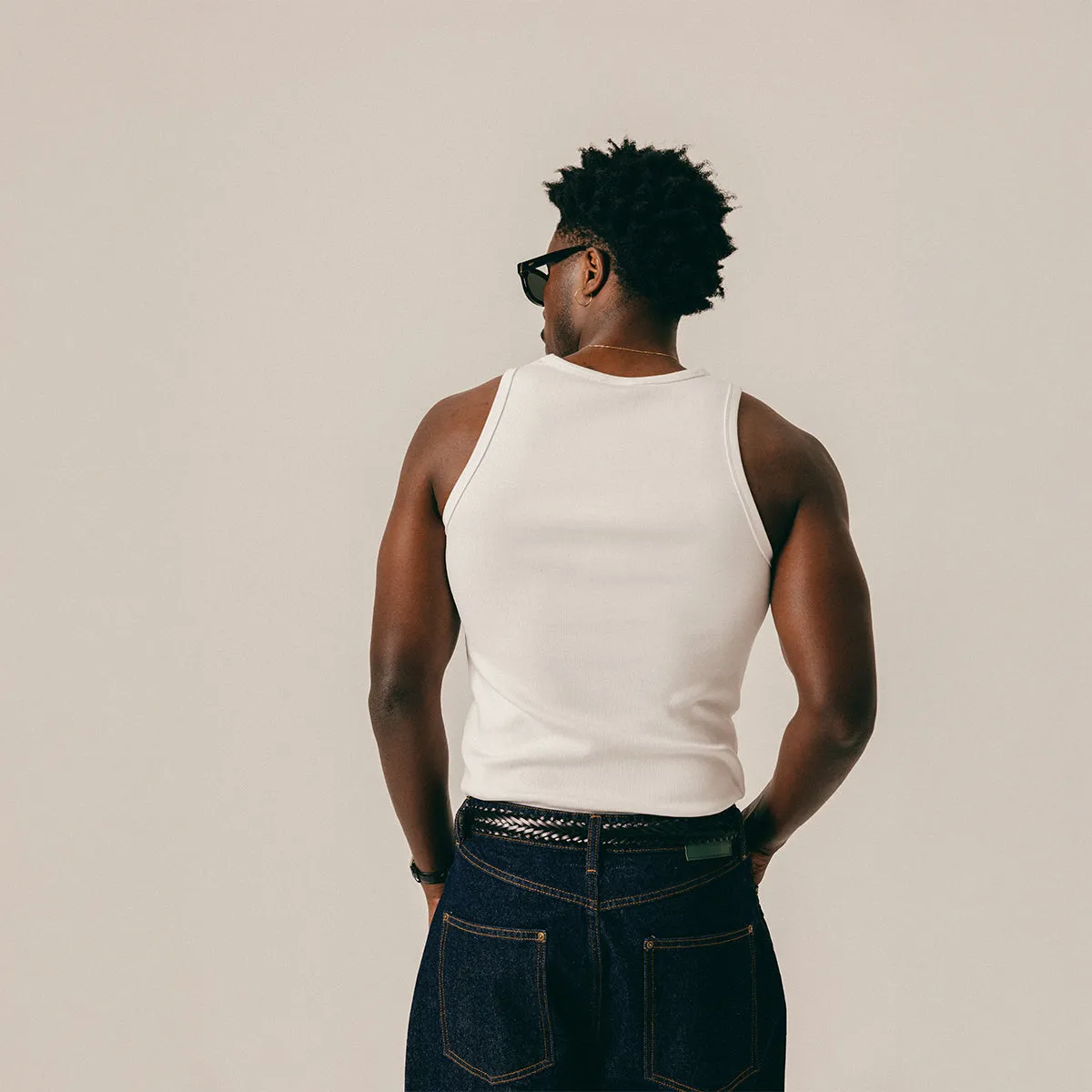 SCRIPT TANK TOP - WHITE sold by BLKVIS product image thumbnail 2
