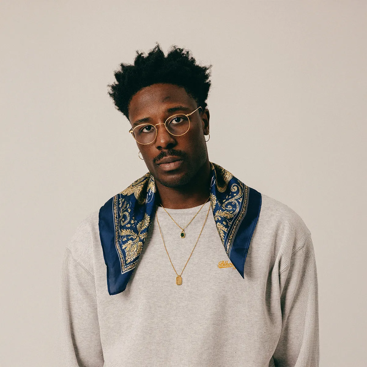 SCRIPT WAFFLE LONGSLEEVE - LIGHT GREY HEATHER sold by BLKVIS product image thumbnail 2