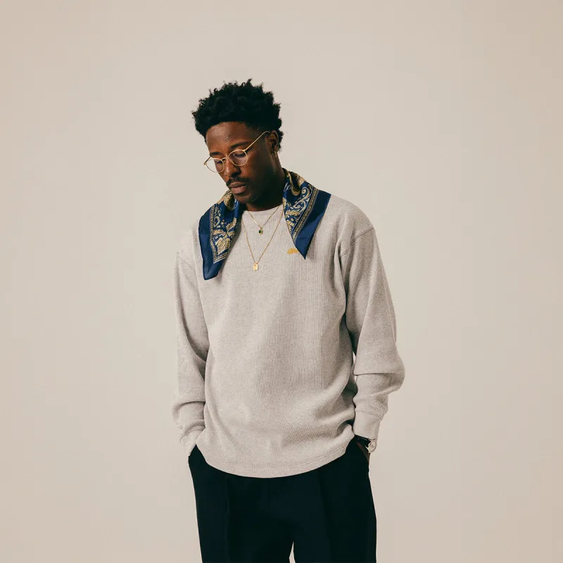 SCRIPT WAFFLE LONGSLEEVE - LIGHT GREY HEATHER made by BLKVIS