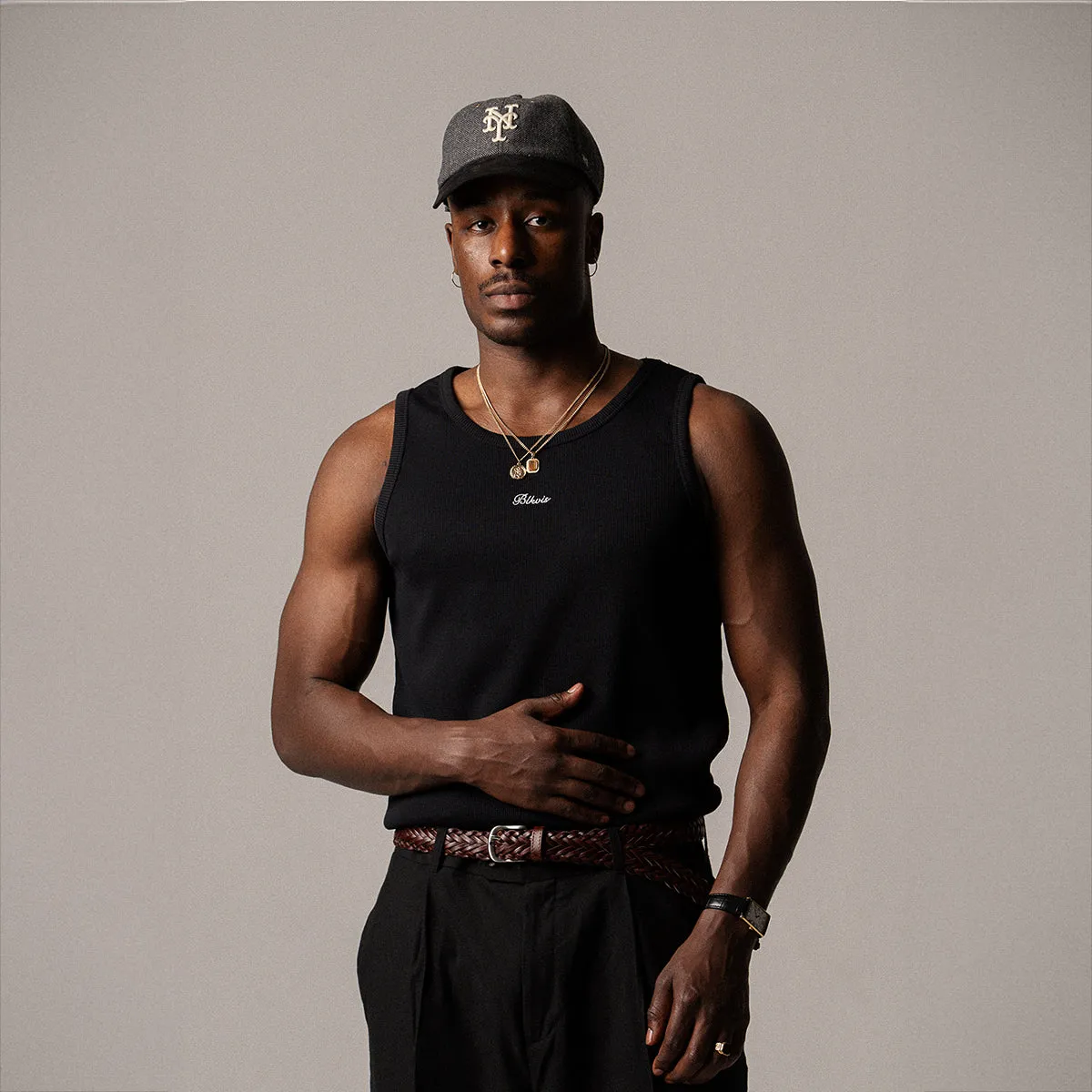 SCRIPT TANK TOP - BLACK sold by BLKVIS