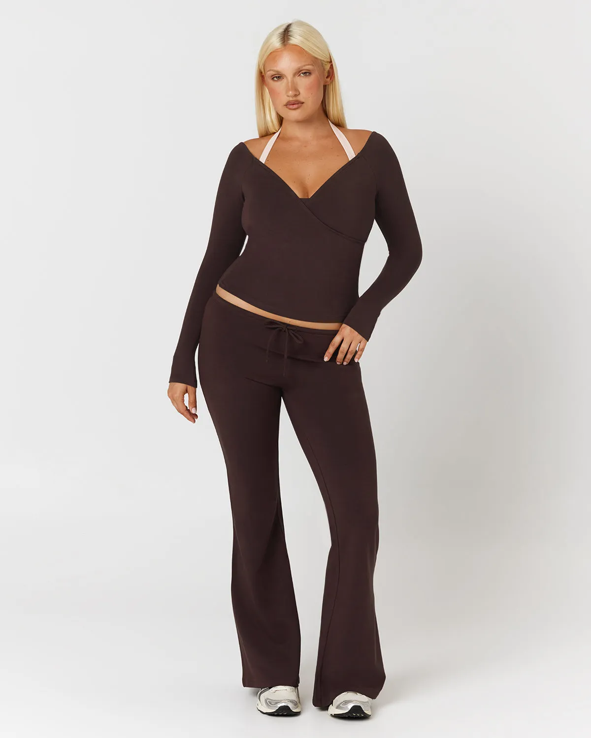 Drawstring Flare Pants | Espresso sold by CSB product image thumbnail 3