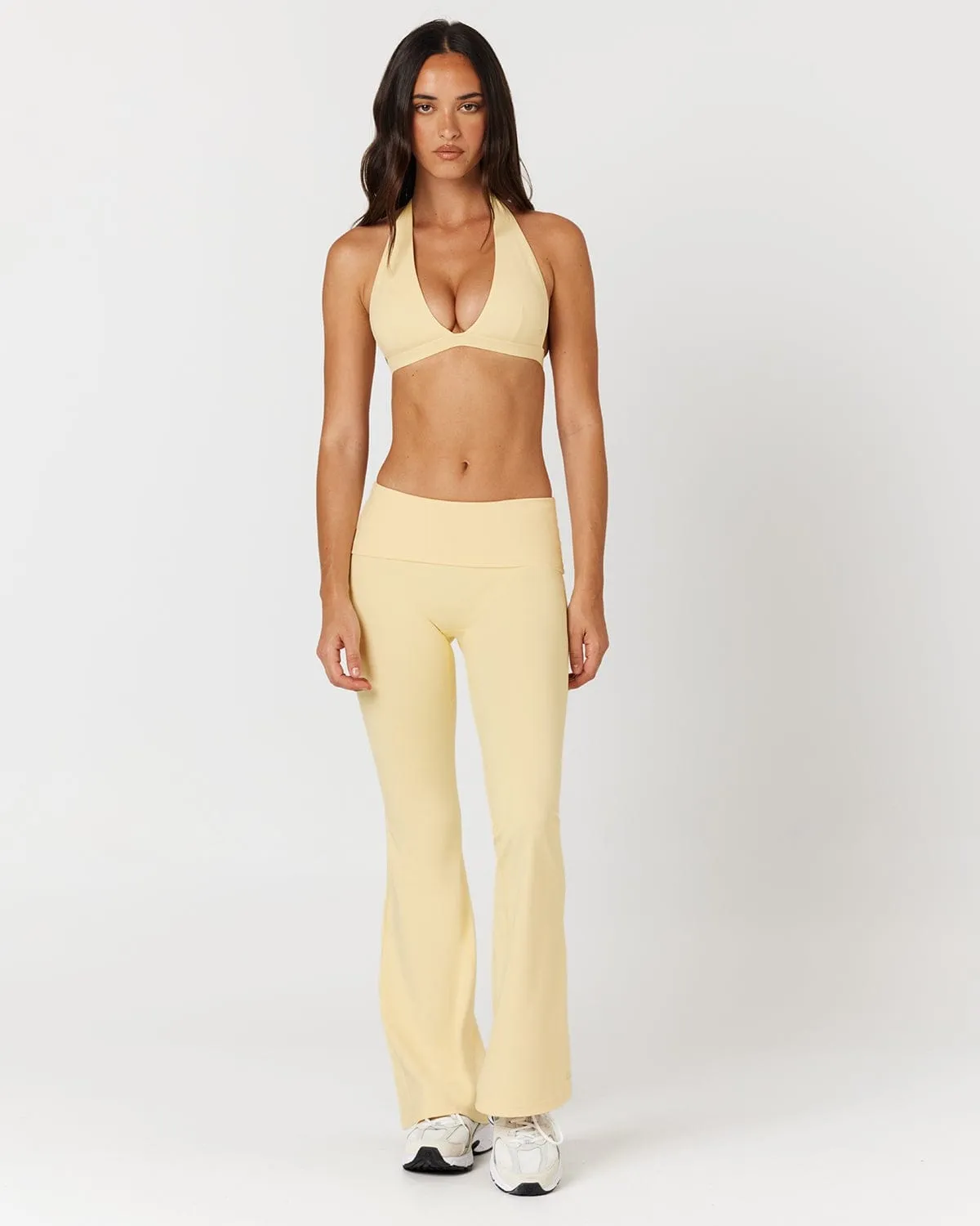 Form Invisible Scrunch Flare Fold Over Leggings | Butter sold by CSB product image thumbnail 4