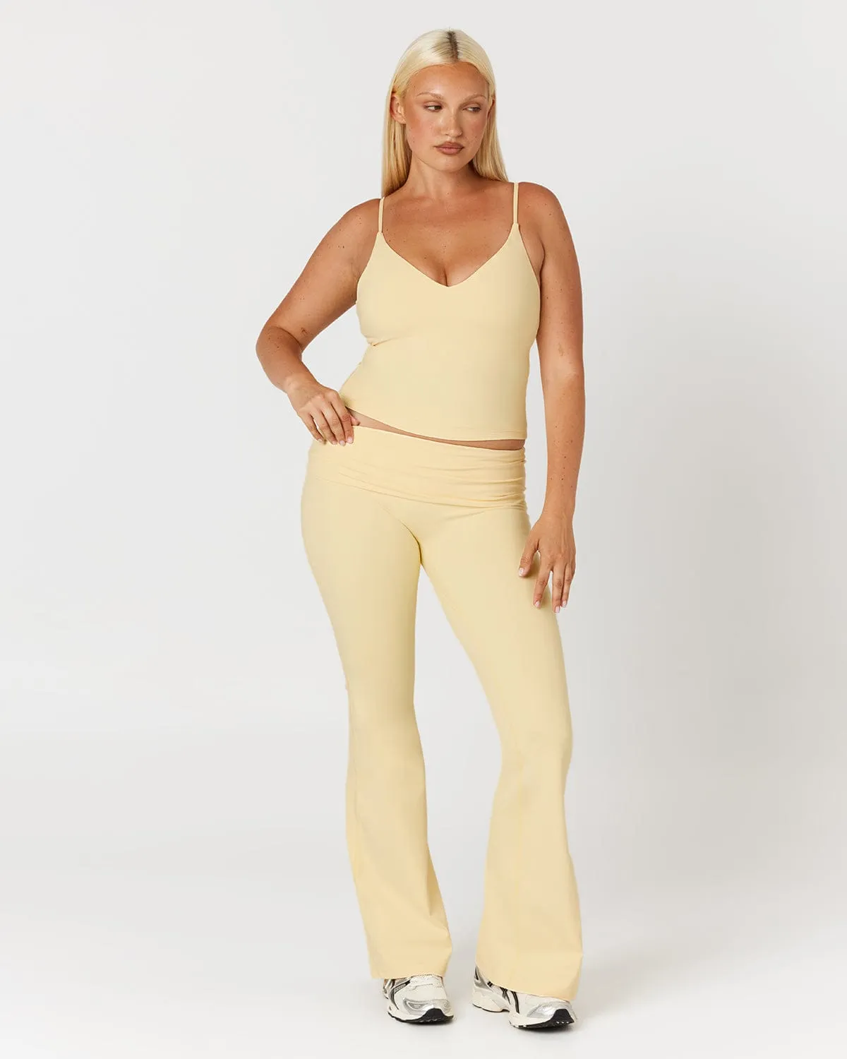 Form Invisible Scrunch Flare Fold Over Leggings | Butter sold by CSB product image thumbnail 5
