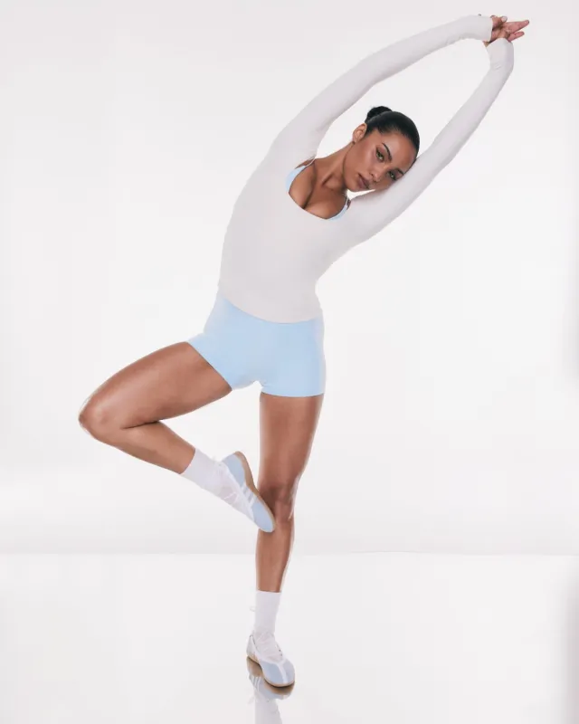 Form Invisible Scrunch Shorts 4" | Powder Blue sold by CSB